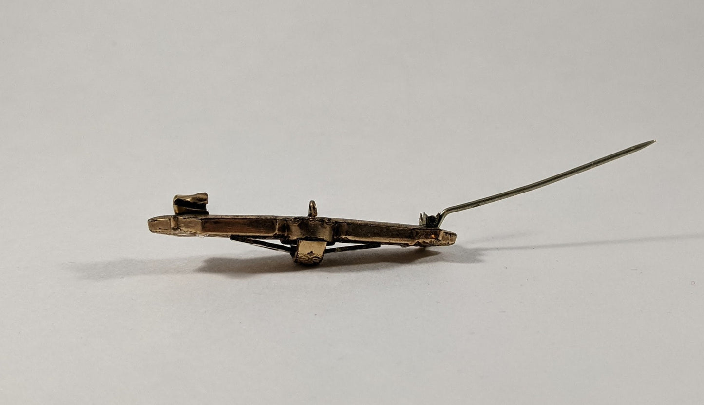 Victorian Bar Pin Pendant, Ornate Gold Filled Convertible Brooch