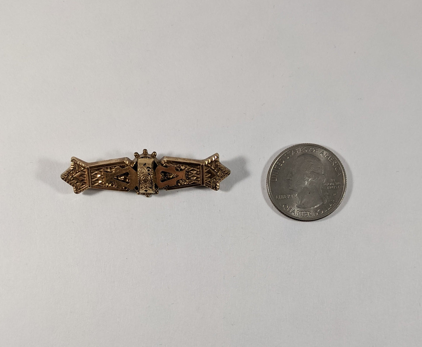 Victorian Bar Pin Pendant, Ornate Gold Filled Convertible Brooch