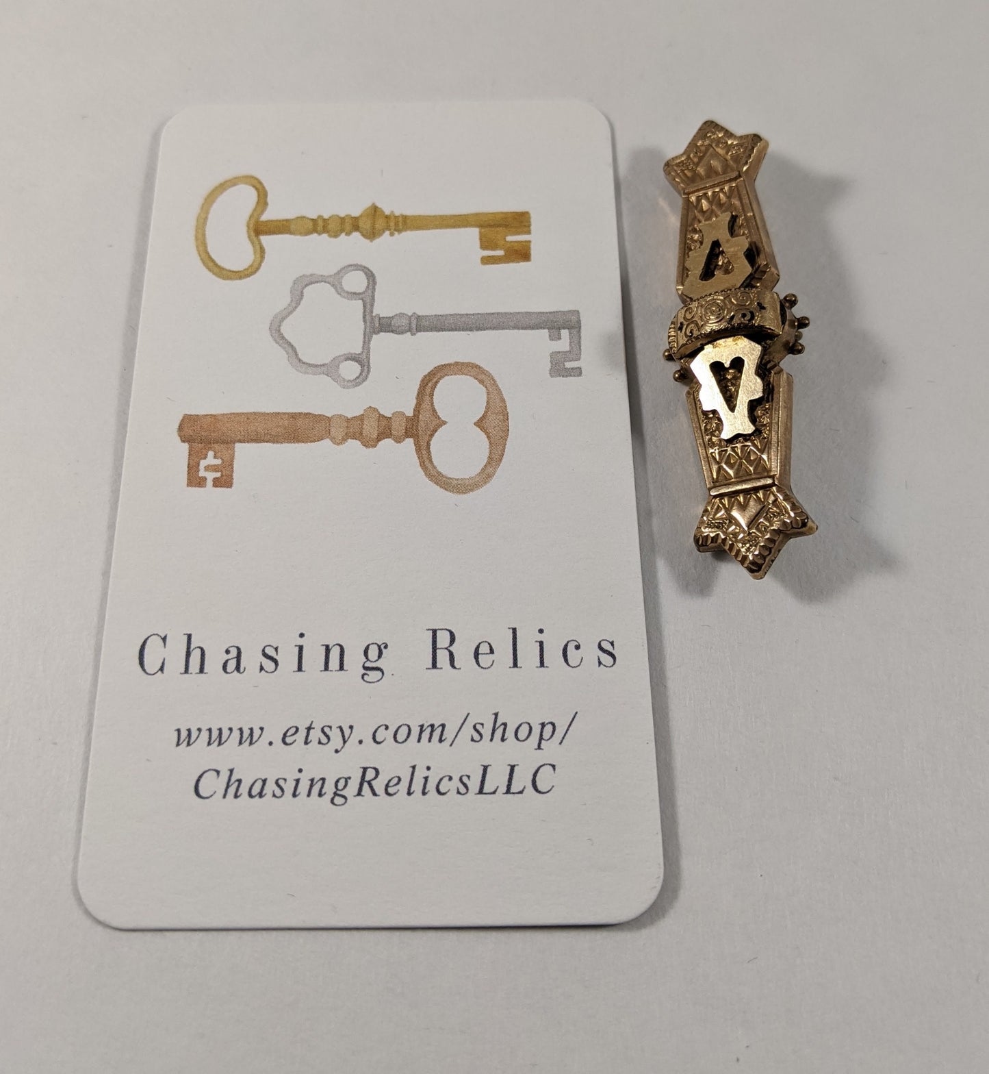 Victorian Bar Pin Pendant, Ornate Gold Filled Convertible Brooch