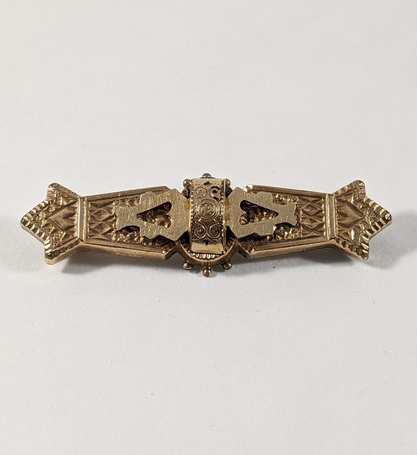 Victorian Bar Pin Pendant, Ornate Gold Filled Convertible Brooch