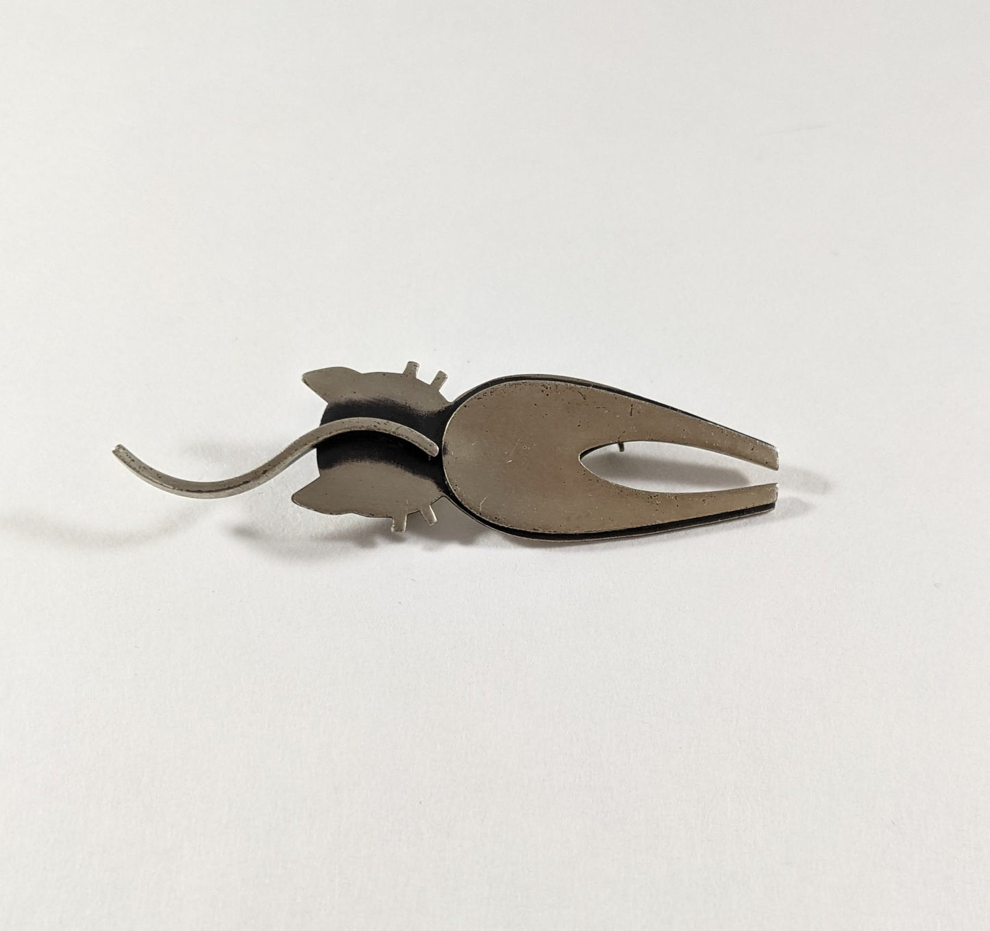 Mid Century Signed Sterling Silver Cat Pin | Modernist Rudow Kitty Brooch | Vintage MCM Jewelry for Cat Lovers