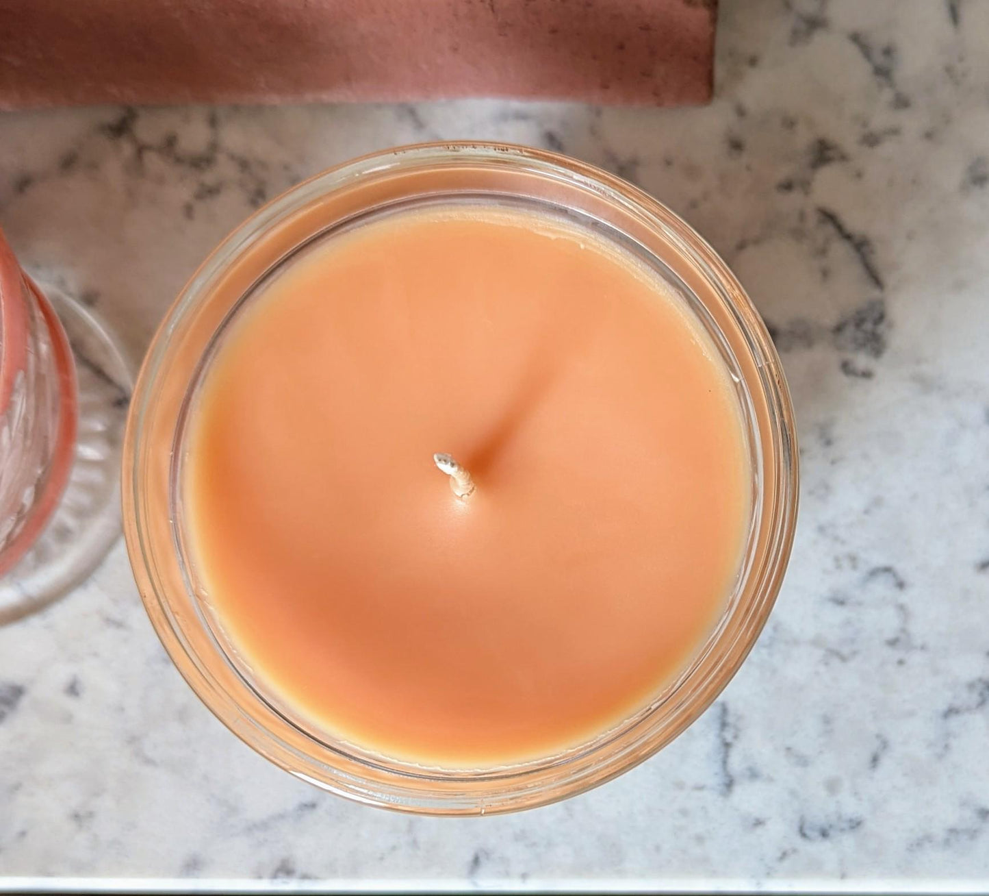 Clementine Sunshine, Upcycled Natural Coco-Soy Wax Blend, Vintage Clear Glass Sherbet Cup, 6 oz
