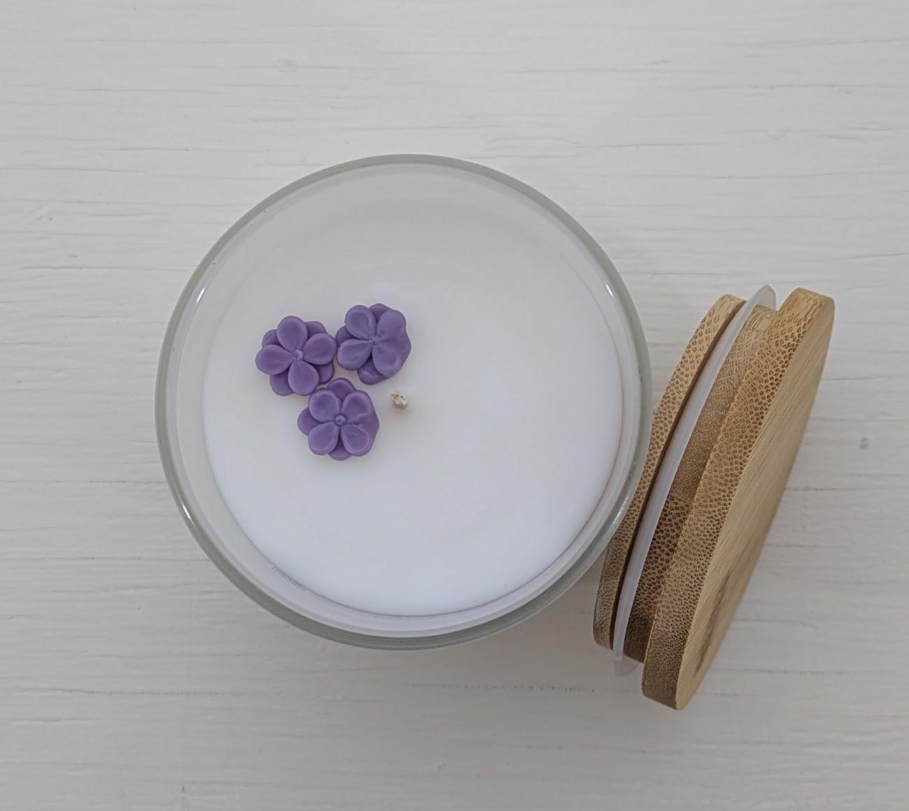 Lilac Coco-Soy Candle – 8.5 oz | Hand-Poured in Frosted Jar with Bamboo Lid | Phthalate-Free | New Hampshire Springtime Scent
