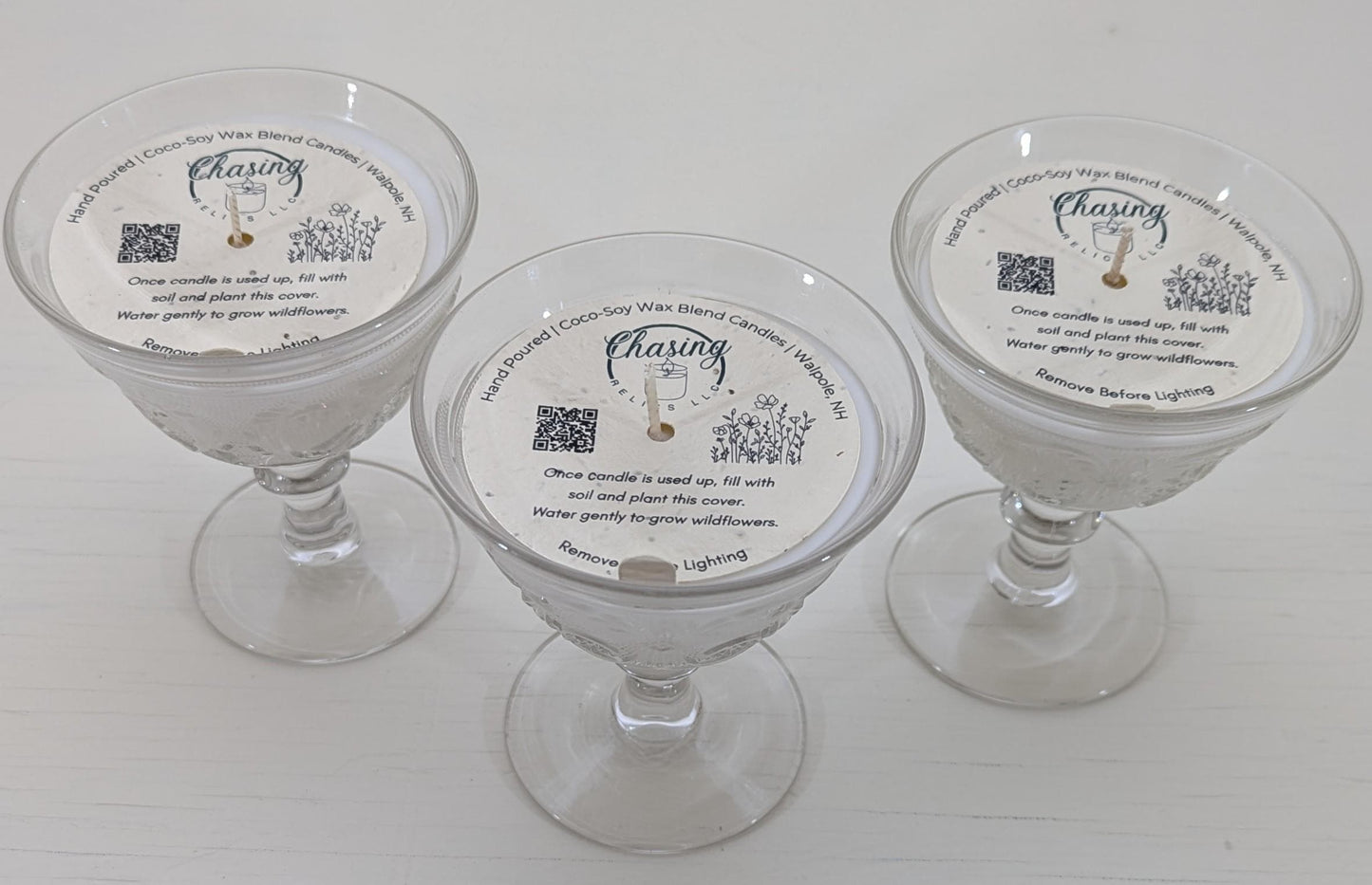 Lemon Blossom Vintage Glass Candle – Coco-Soy Wax, Wildflower Seed Dust Cover, Eco-Friendly Gift, 4oz