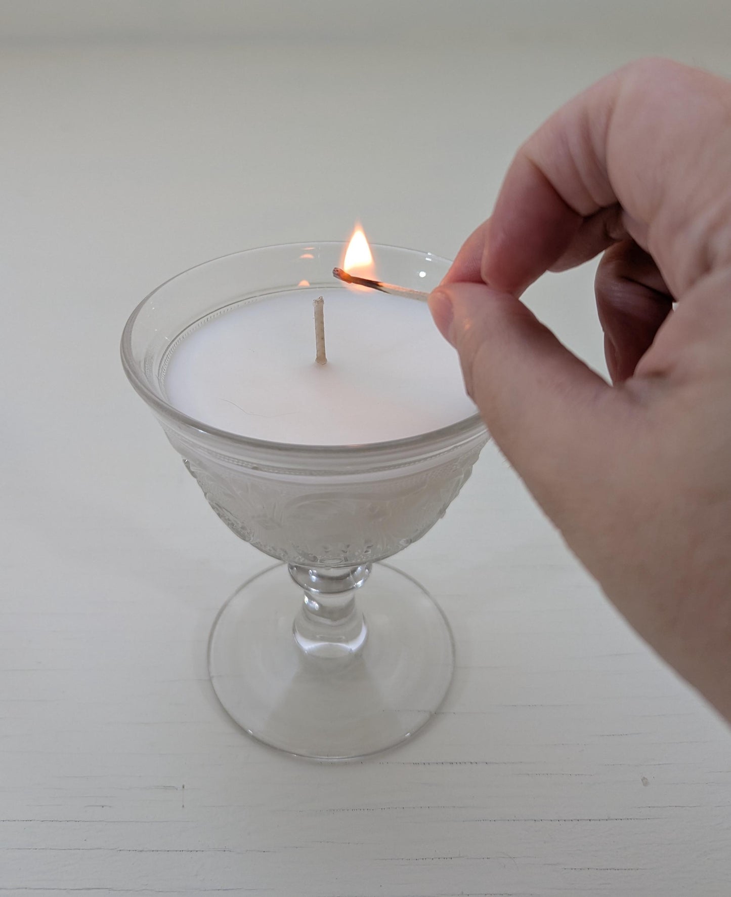 Lemon Blossom Vintage Glass Candle – Coco-Soy Wax, Wildflower Seed Dust Cover, Eco-Friendly Gift, 4oz