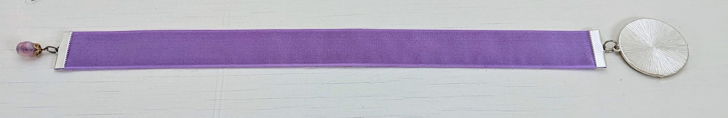 Zodiac Velvet Bookmark β Vintage Astrology Charm & Gemstone Accent | 12" Purple Ribbon | Handmade Gift for Readers and Horoscope Lovers