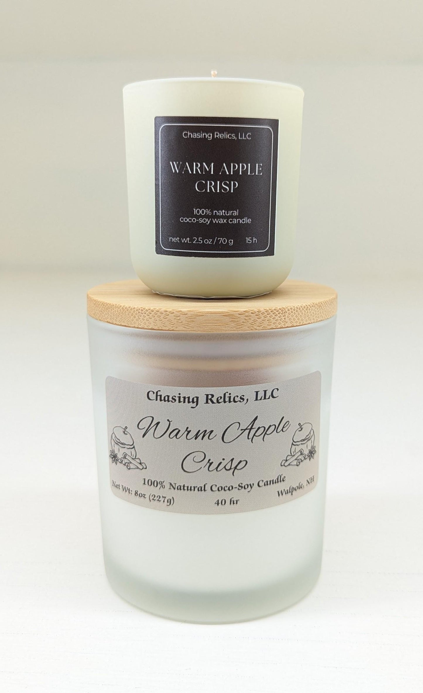 Warm Apple Crisp Candle | Fall Soy Wax Candle | Apple Cinnamon & Vanilla | Cozy Autumn Spice | 8oz or 2.5oz Candle Gift