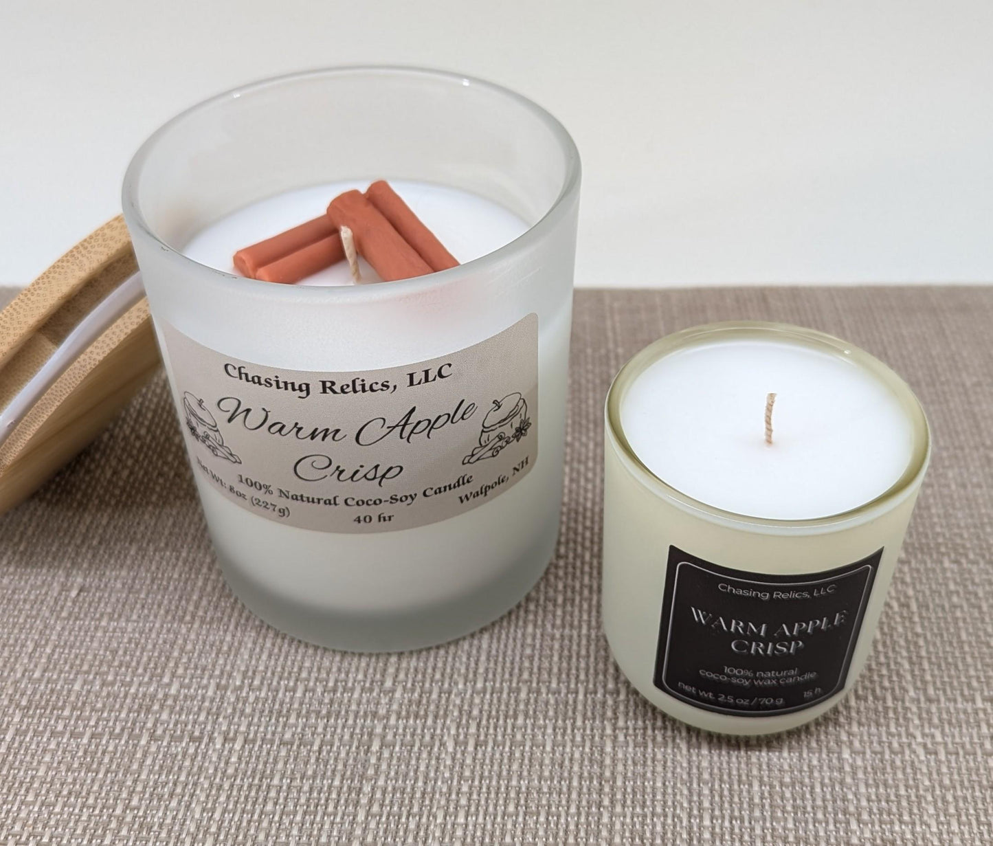 Warm Apple Crisp Candle | Fall Soy Wax Candle | Apple Cinnamon & Vanilla | Cozy Autumn Spice | 8oz or 2.5oz Candle Gift