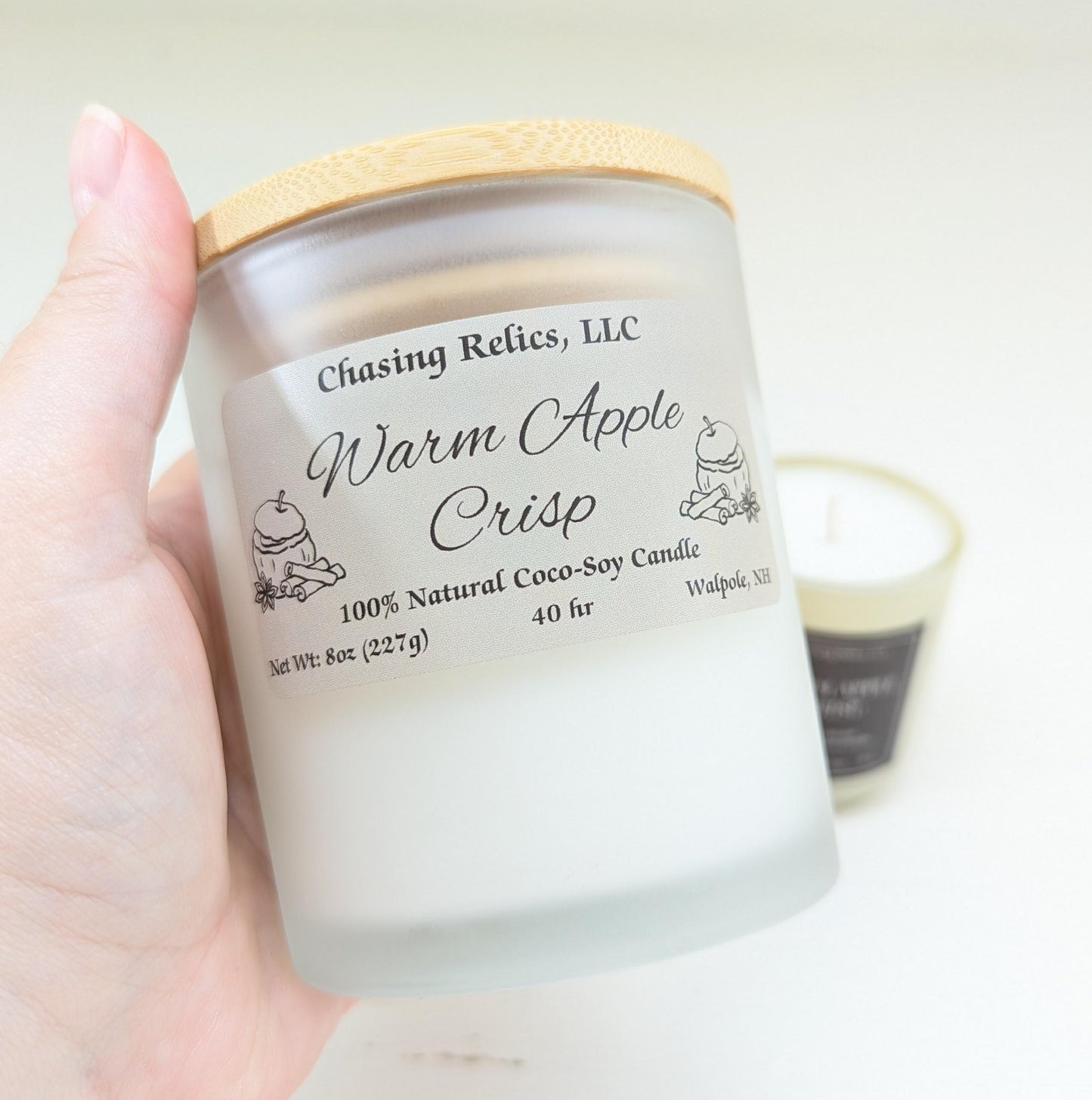 Warm Apple Crisp Candle | Fall Soy Wax Candle | Apple Cinnamon & Vanilla | Cozy Autumn Spice | 8oz or 2.5oz Candle Gift