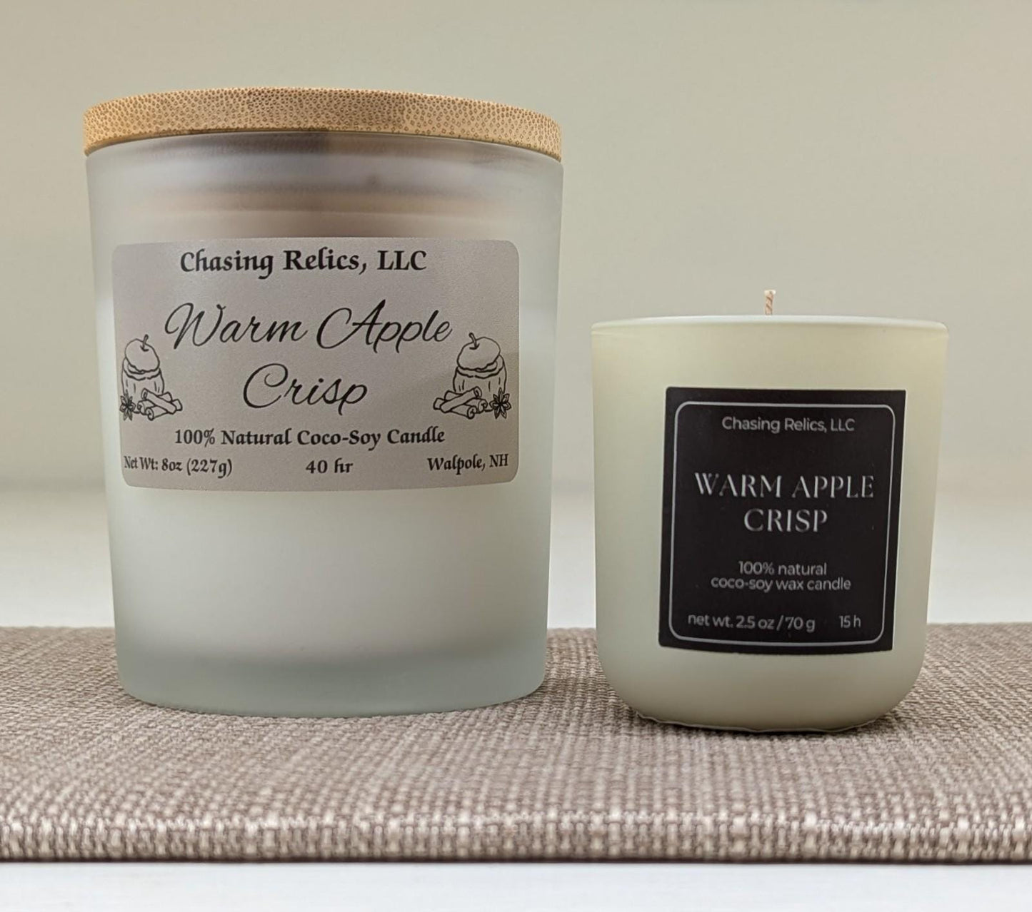 Warm Apple Crisp Candle | Fall Soy Wax Candle | Apple Cinnamon & Vanilla | Cozy Autumn Spice | 8oz or 2.5oz Candle Gift