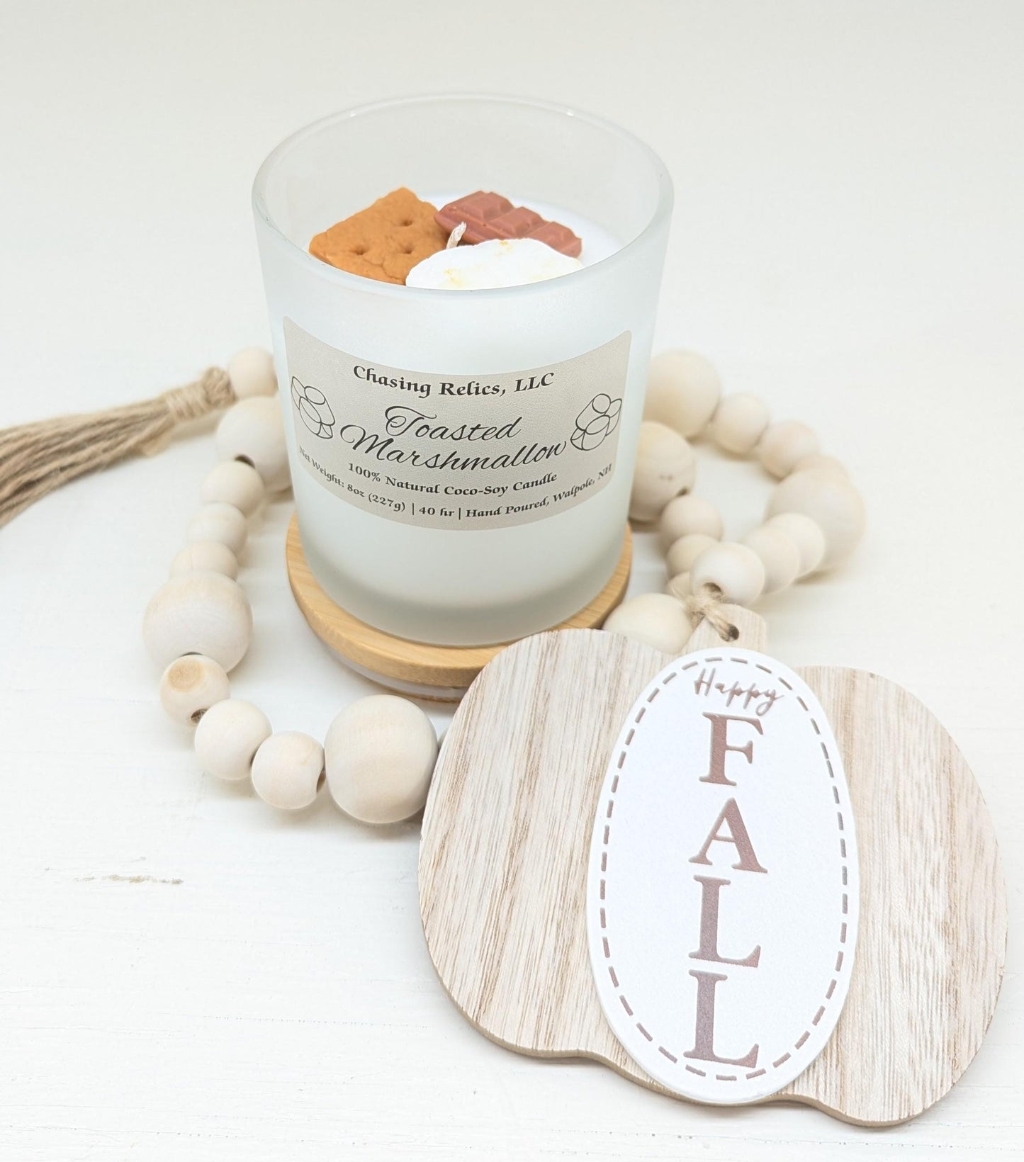 Toasted Marshmallow Candle | Coco Soy Wax | Vanilla & Smoky Woods | Cozy Fall, Winter Scent | 8oz or 2.5oz Candle Gift