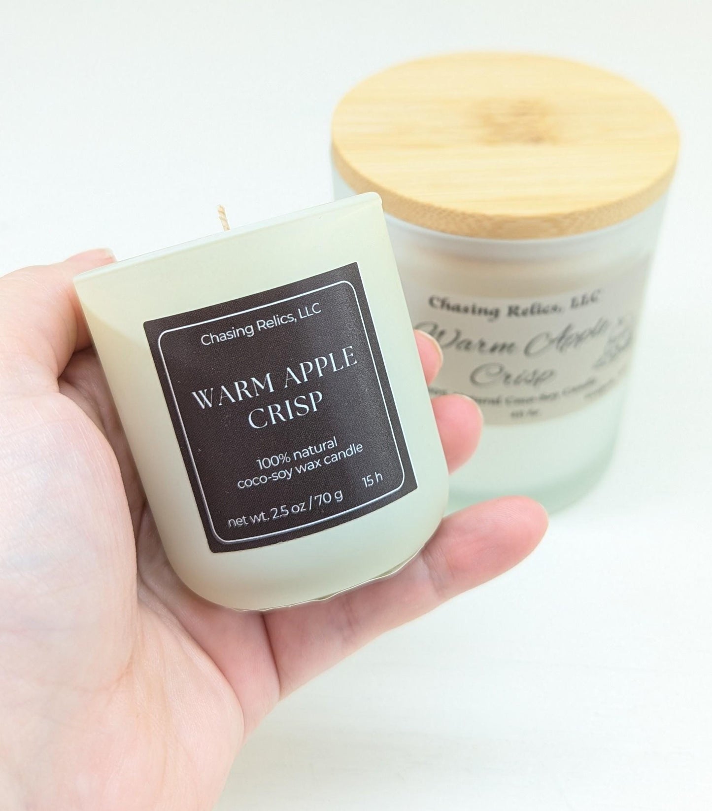 Warm Apple Crisp Candle | Fall Soy Wax Candle | Apple Cinnamon & Vanilla | Cozy Autumn Spice | 8oz or 2.5oz Candle Gift