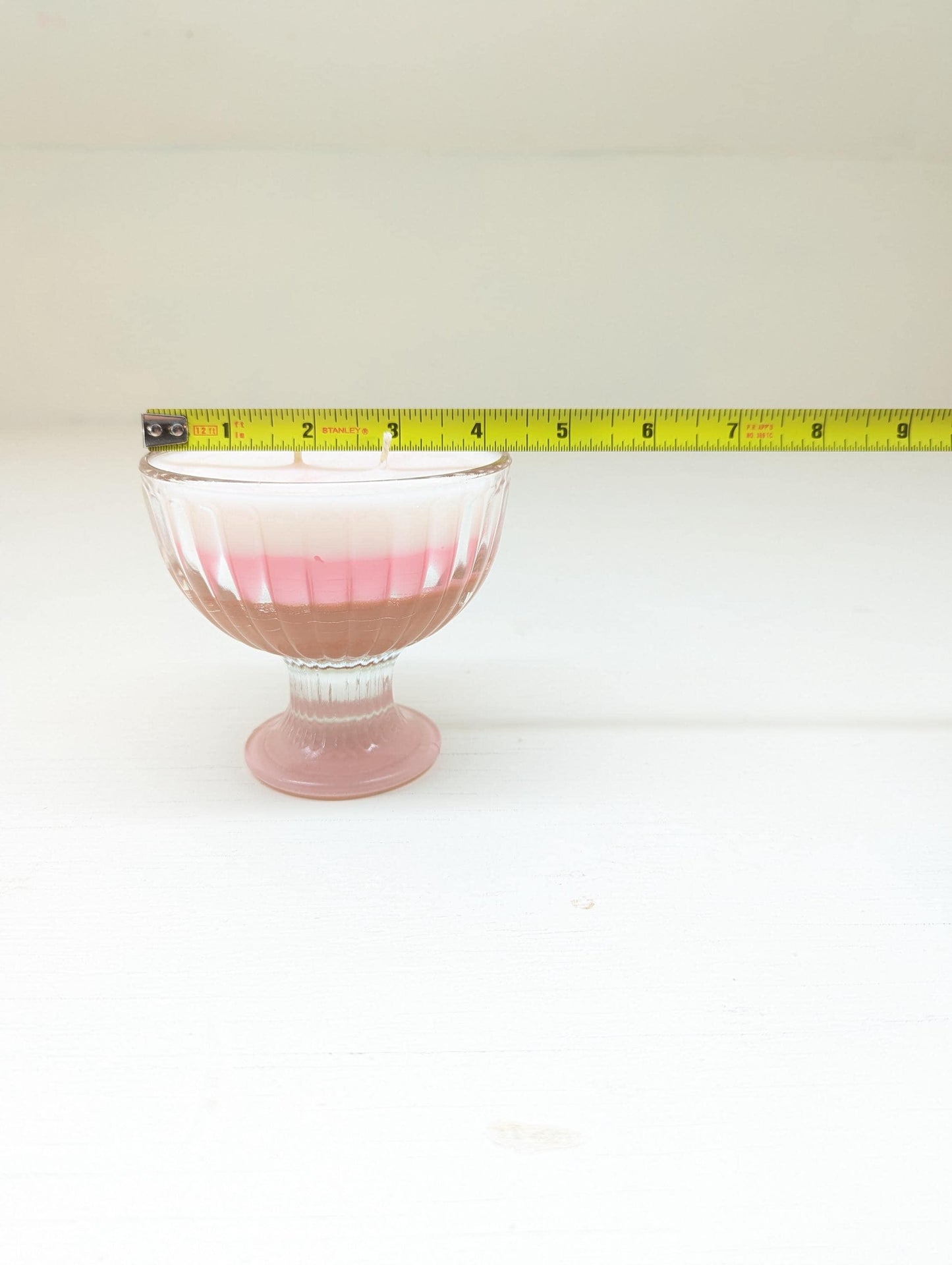 Vintage Glass Neapolitan Candle: Chocolate Strawberry Vanilla Coco-Soy Wax