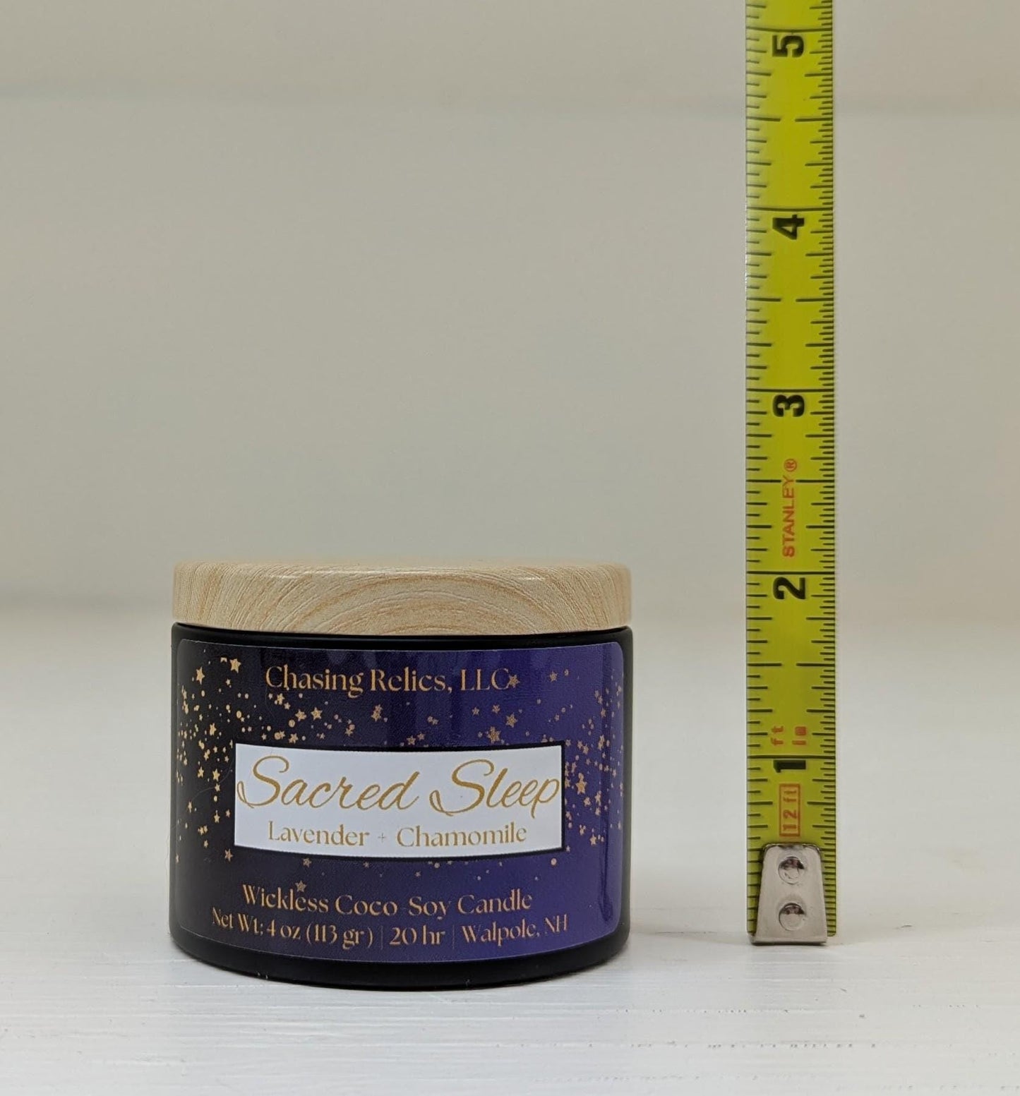 Lavender Chamomile Coco-Soy Wickless Candle: Sacred Sleep Aromatherapy