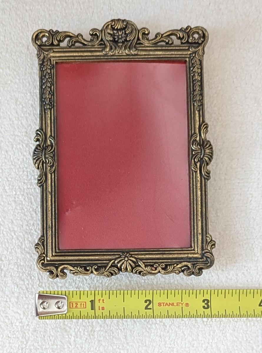 Vintage Italian Repousse Metal Picture Frame | Ornate Victorian Style Scroll Frame
