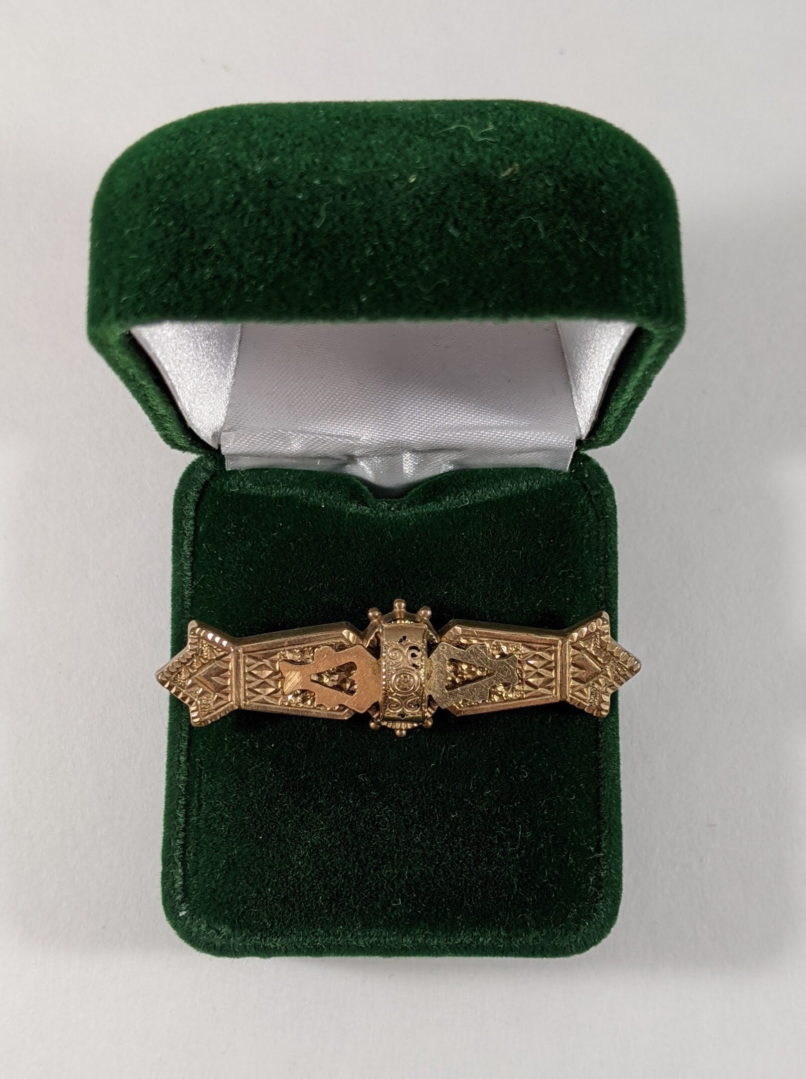 Victorian Bar Pin Pendant, Ornate Gold Filled Convertible Brooch