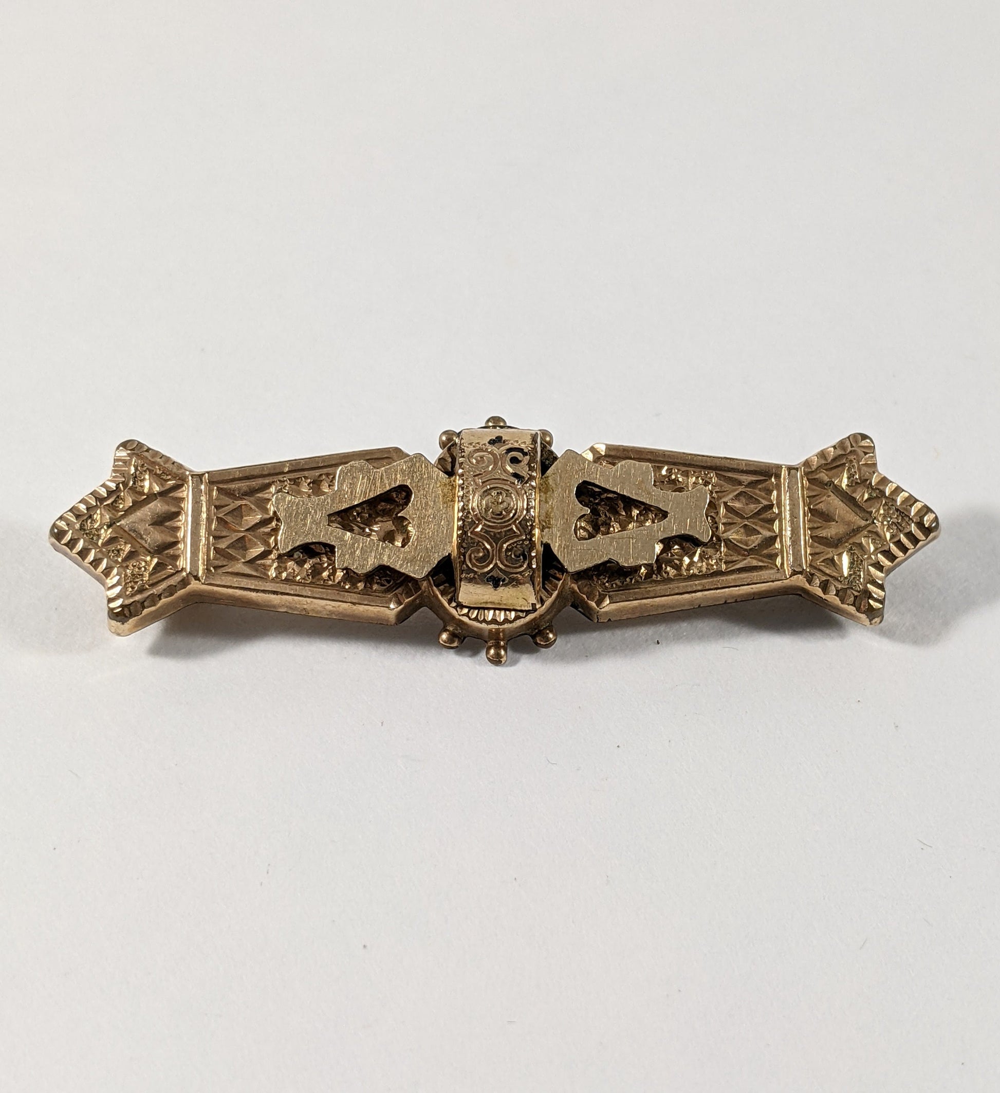 Victorian Bar Pin Pendant, Ornate Gold Filled Convertible Brooch
