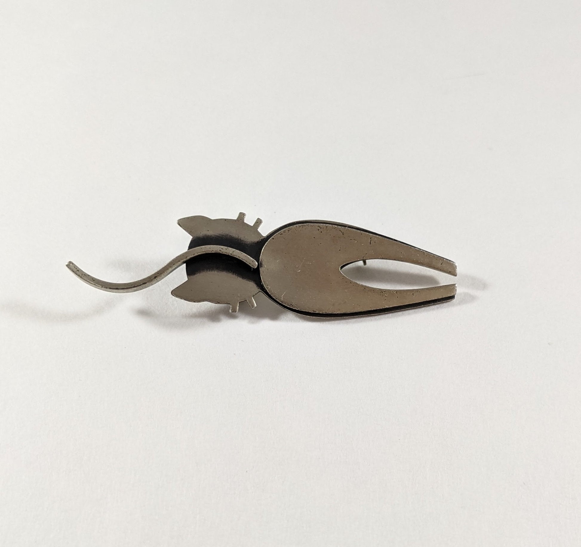Mid Century Signed Sterling Silver Cat Pin | Modernist Rudow Kitty Brooch | Vintage MCM Jewelry for Cat Lovers