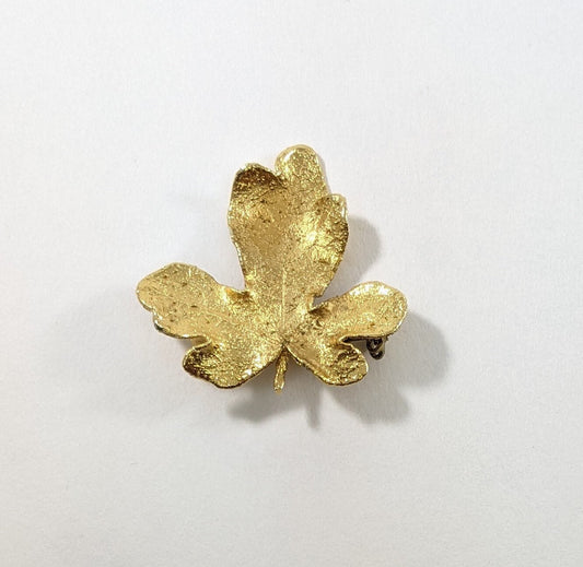 Gold Leaf Brooch, Nature Fall Jewelry, Autumn Accessory, Realistic Vintage Leaf Pin, Gift for Her or Teacher, Elegant Fall Outfit Accent