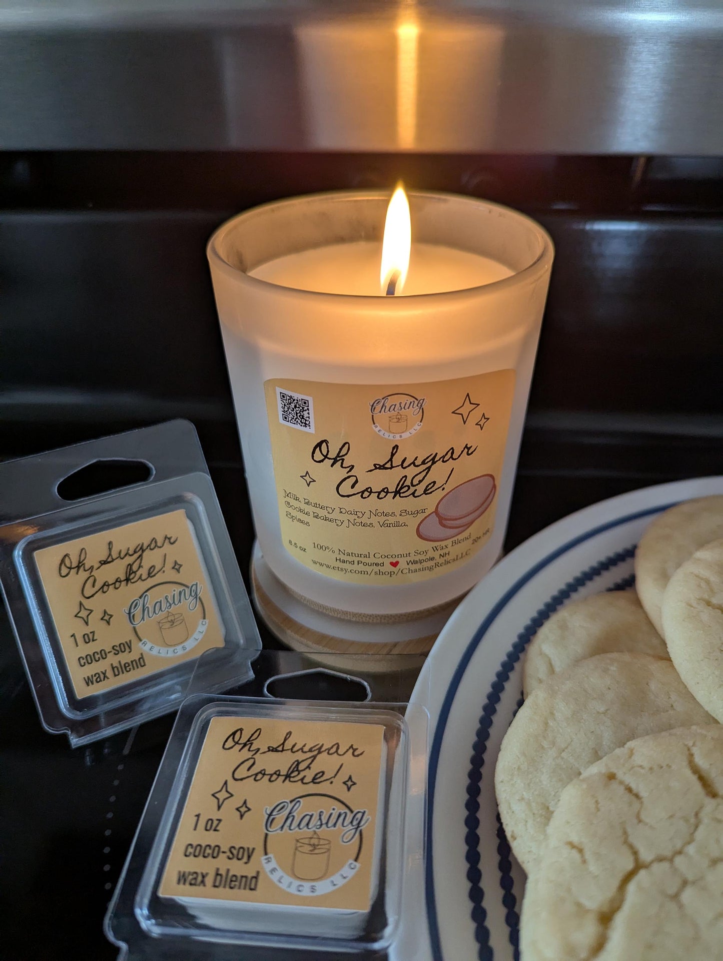 Sugar Cookie Wax Melt, Natural Coco-Soy Wax Blend, Sample Size 1 oz Tart for Warmer