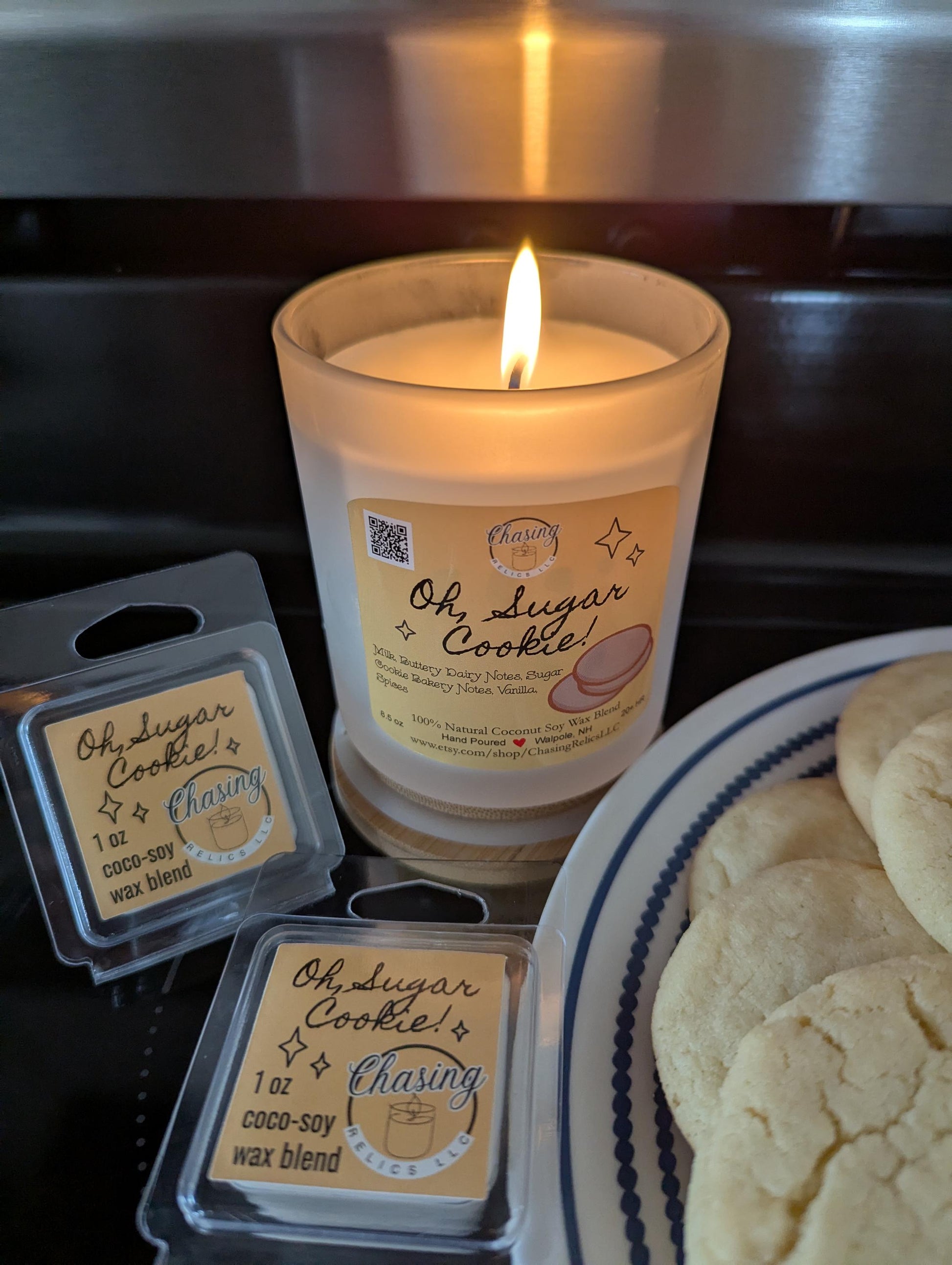 Sugar Cookie Wax Melt, Natural Coco-Soy Wax Blend, Sample Size 1 oz Tart for Warmer