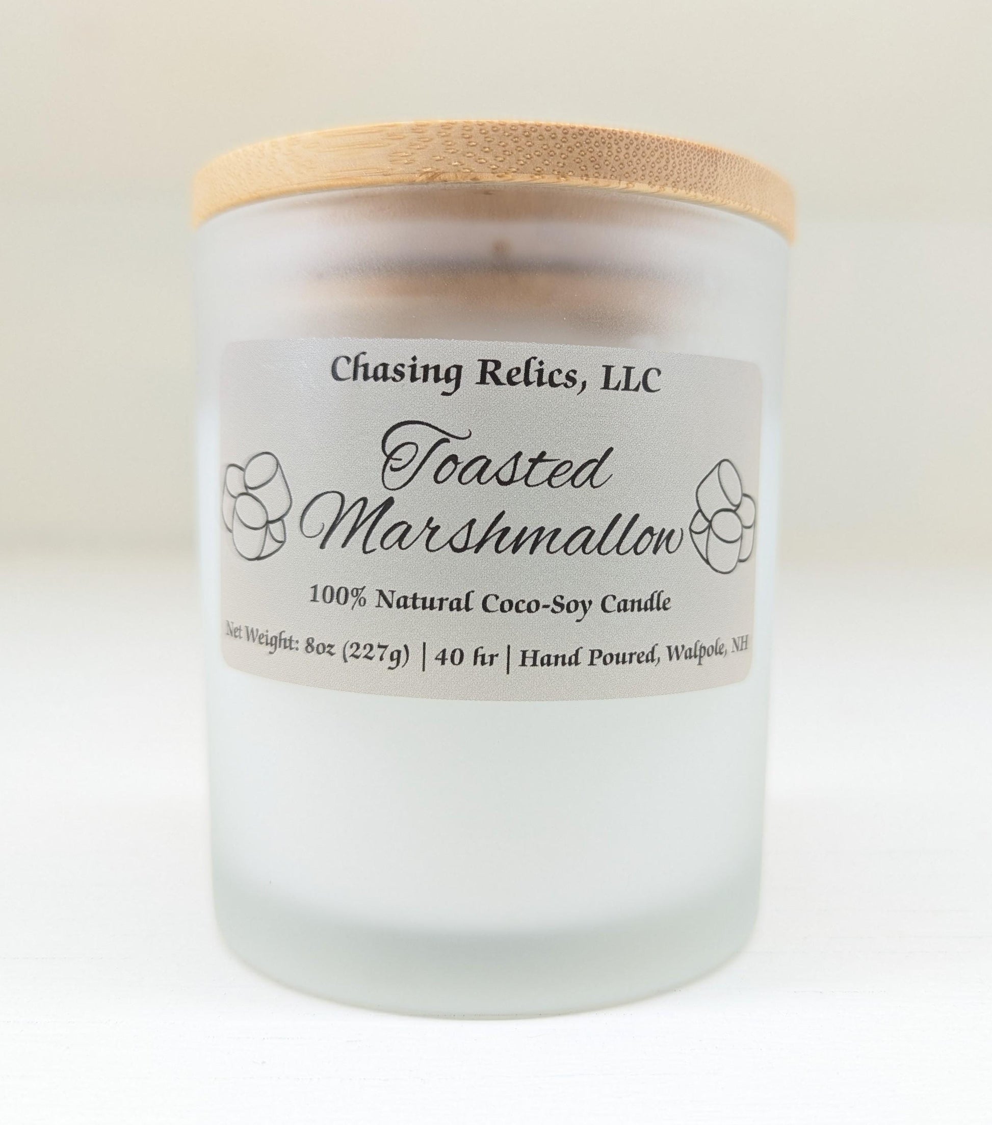 Toasted Marshmallow Coco Soy Candle: Vanilla & Smoky Woods Scent