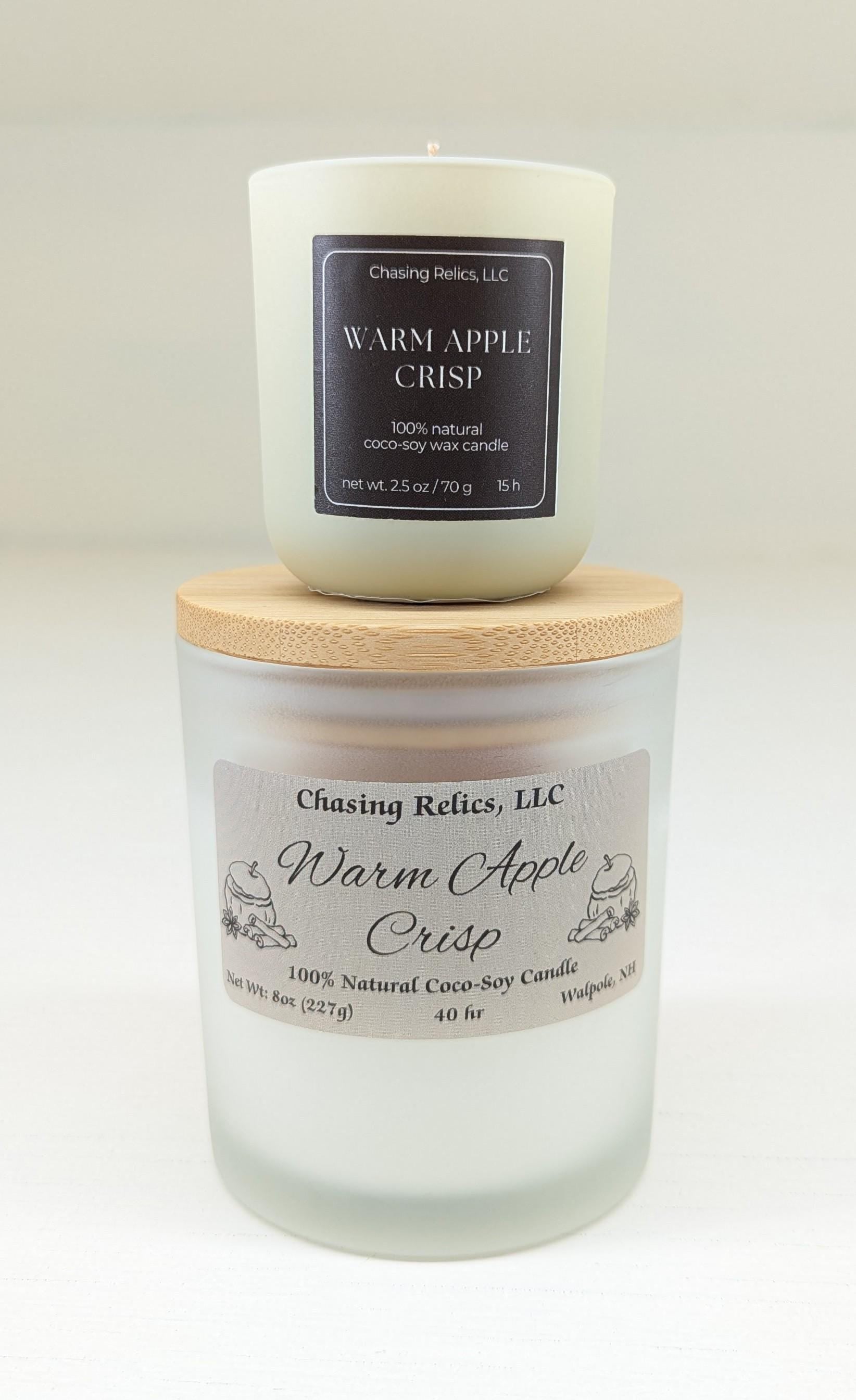 Warm Apple Crisp Candle | Fall Soy Wax Candle | Apple Cinnamon & Vanilla | Cozy Autumn Spice | 8oz or 2.5oz Candle Gift