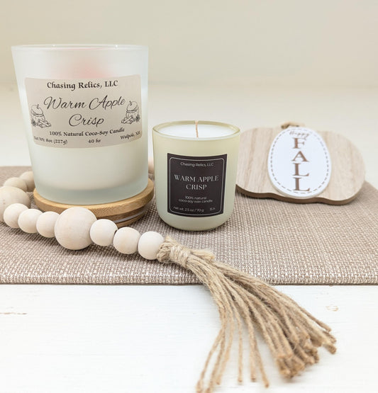 Warm Apple Crisp Candle | Fall Soy Wax Candle | Apple Cinnamon & Vanilla | Cozy Autumn Spice | 8oz or 2.5oz Candle Gift