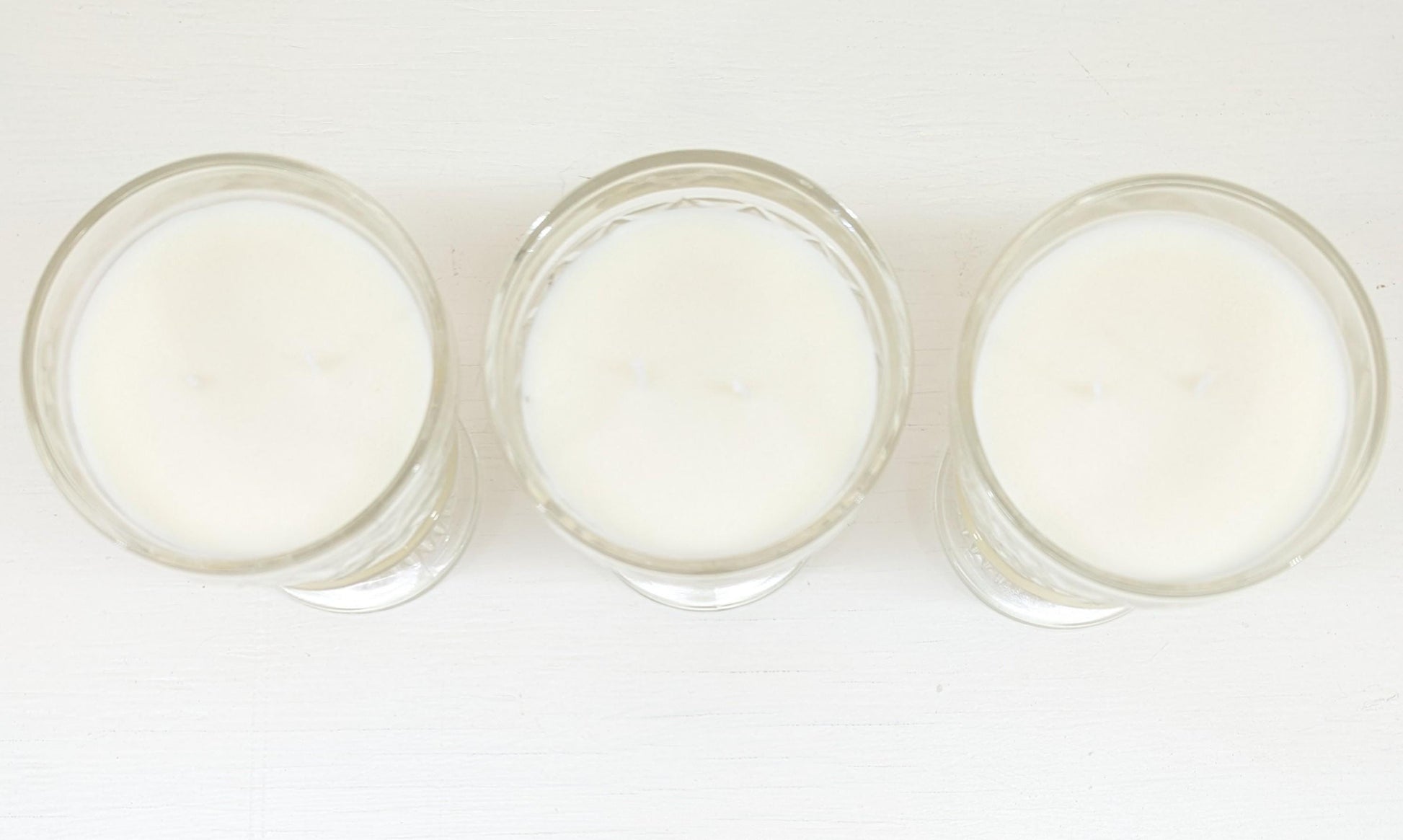 Unscented Soy Candle Bundle: 3 Vintage Hazel Atlas Glass Candles, Coco-Soy Wax Blend