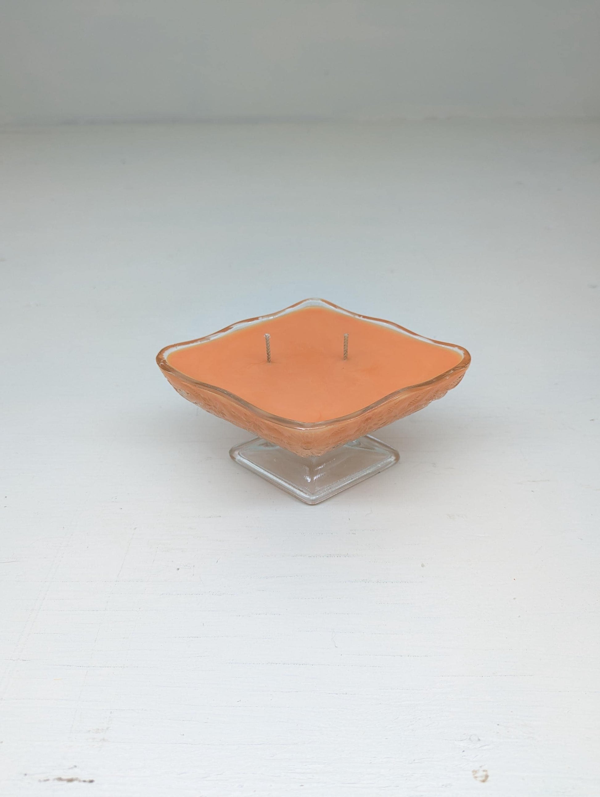 Autumn Leaves Candle – Vintage Glass Pedestal Bowl | Coco Soy Wax | Double Cotton Wicks | Fall Home Decor | Hand Poured 6oz