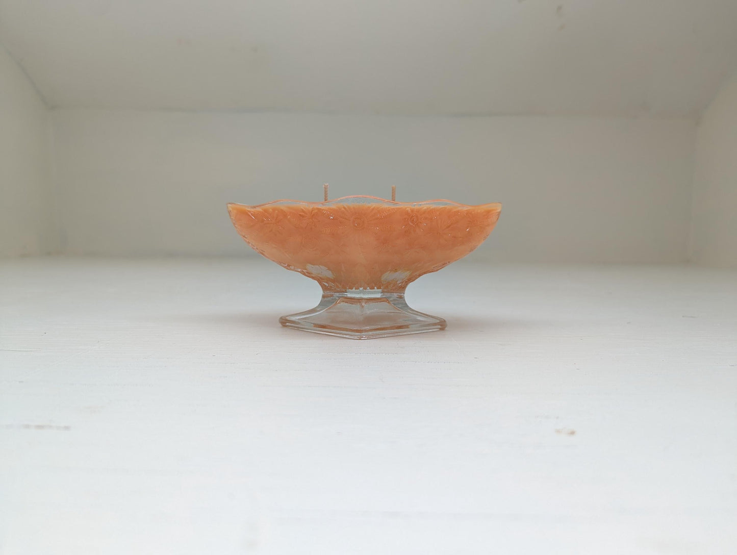 Autumn Leaves Candle – Vintage Glass Pedestal Bowl | Coco Soy Wax | Double Cotton Wicks | Fall Home Decor | Hand Poured 6oz