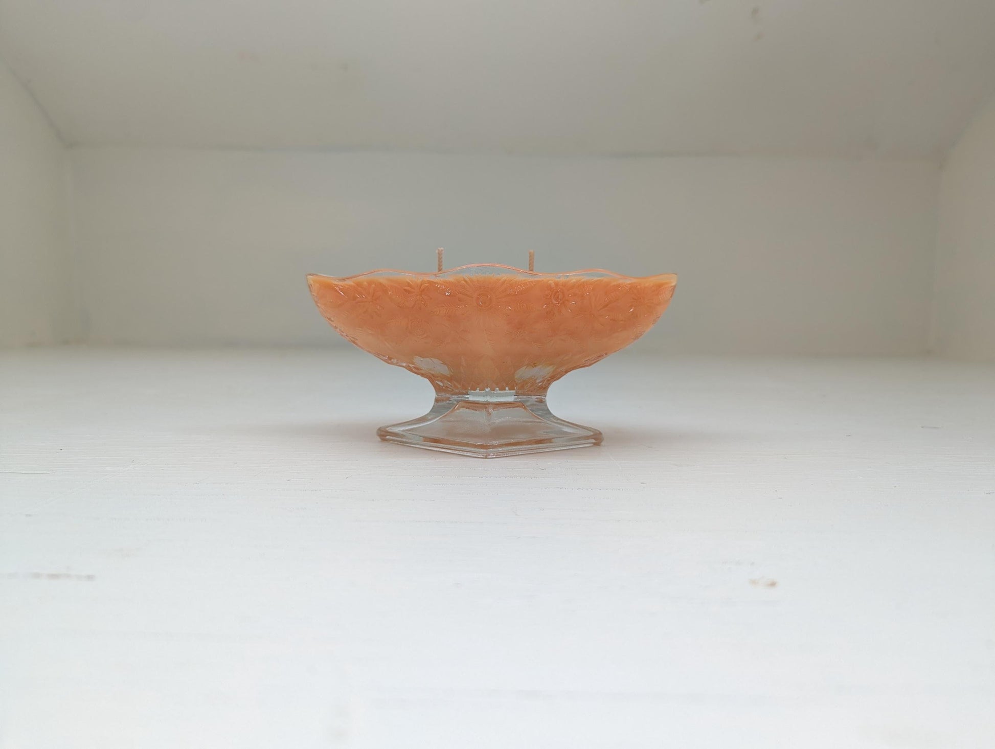 Autumn Leaves Candle – Vintage Glass Pedestal Bowl | Coco Soy Wax | Double Cotton Wicks | Fall Home Decor | Hand Poured 6oz