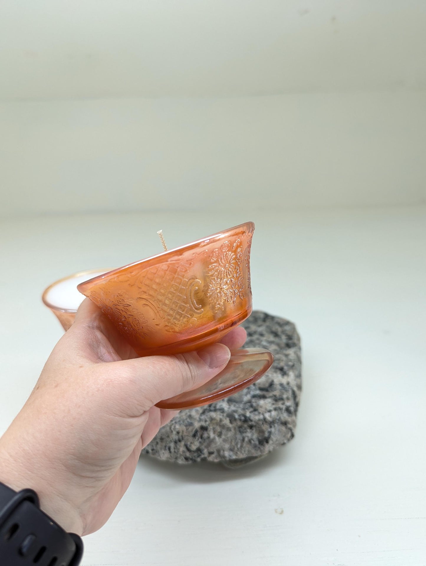 Pumpkin Waffle Candle Duo – 4 oz Vintage Peach Glass | Coco Soy Wax | Cotton Wick | Fall Candle Gift Set | Small Batch Handmade