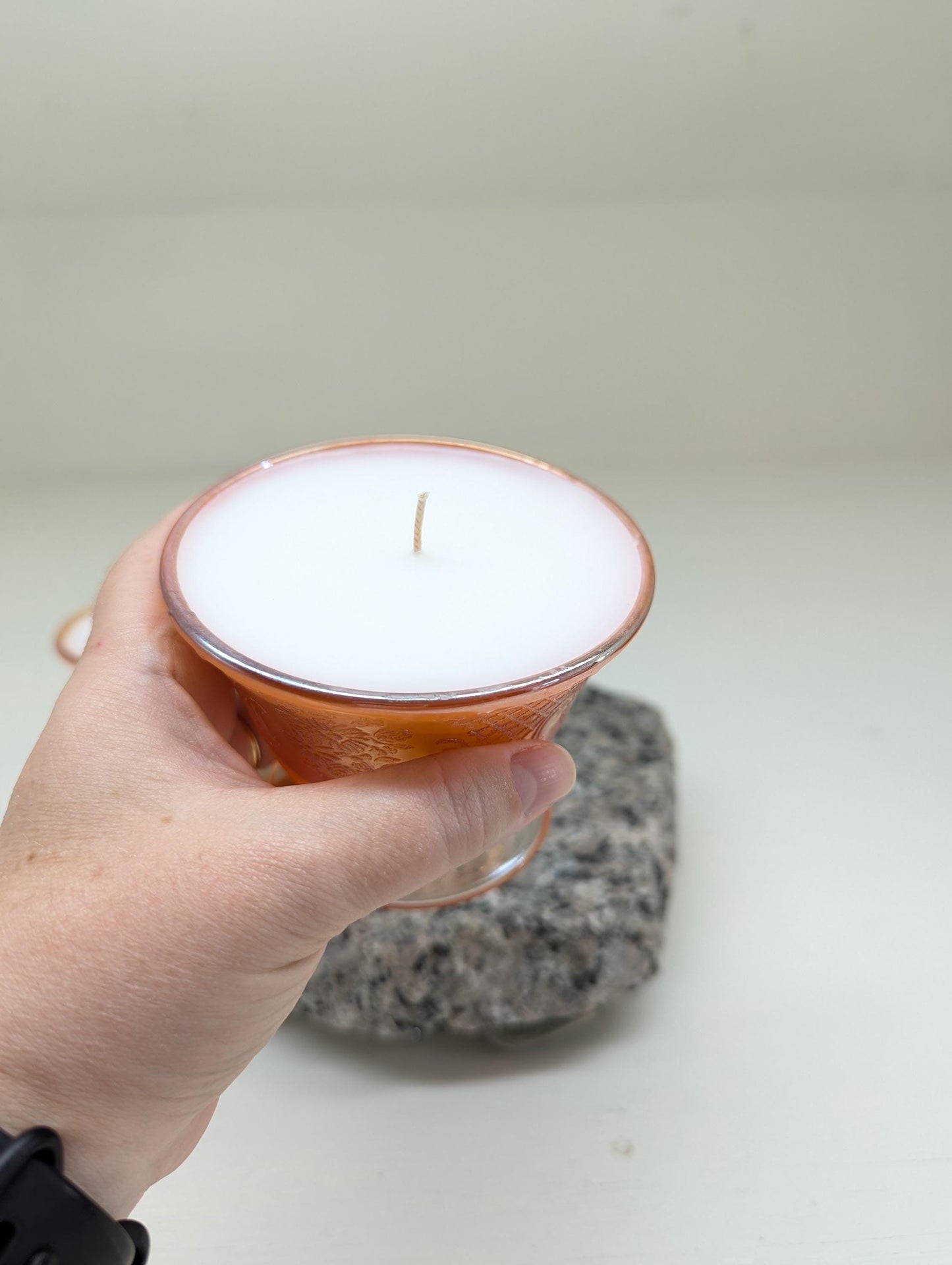 Pumpkin Waffle Candle Duo – 4 oz Vintage Peach Glass | Coco Soy Wax | Cotton Wick | Fall Candle Gift Set | Small Batch Handmade