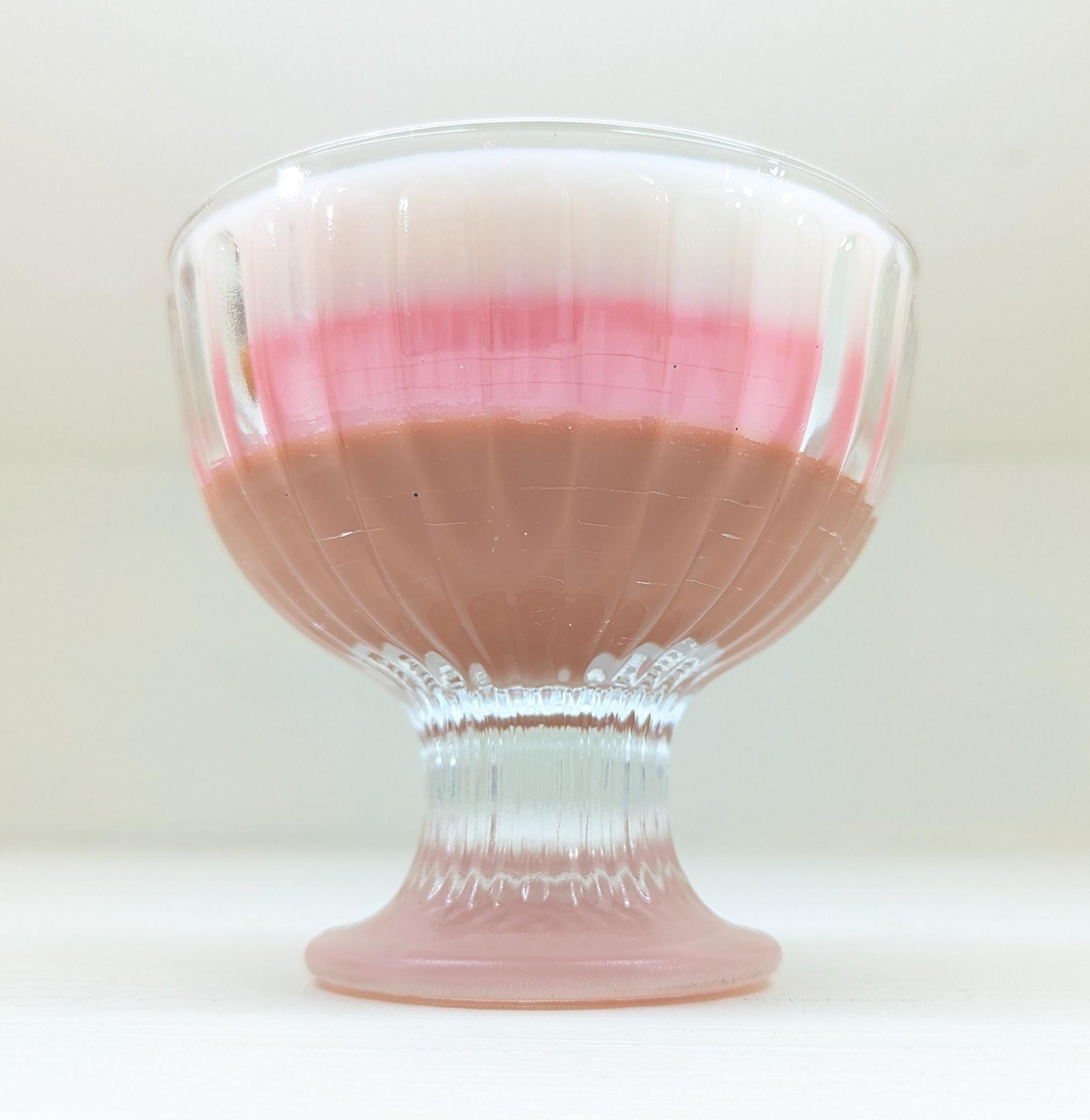 Vintage Glass Neapolitan Candle: Chocolate Strawberry Vanilla Coco-Soy Wax