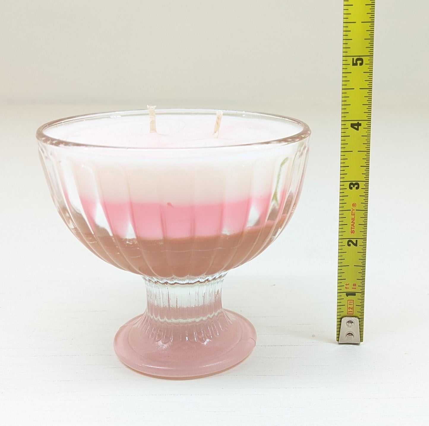 Vintage Glass Neapolitan Candle: Chocolate Strawberry Vanilla Coco-Soy Wax