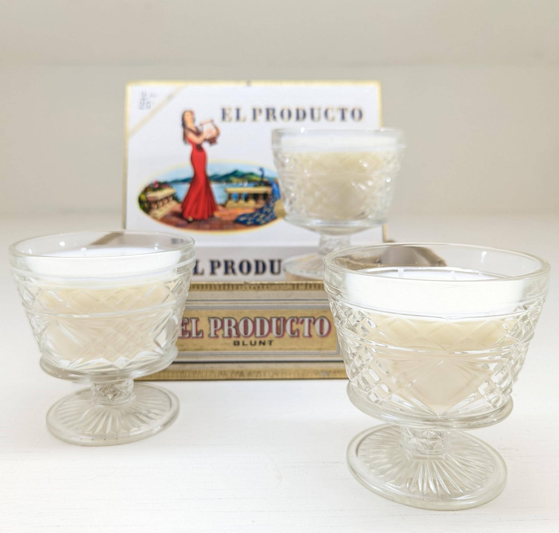 Unscented Soy Candle Bundle: 3 Vintage Hazel Atlas Glass Candles, Coco-Soy Wax Blend