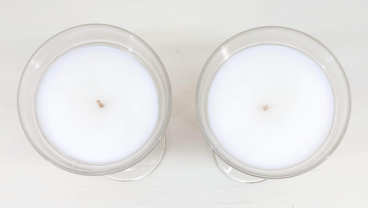 Lemon Blossom Scented Candles with Bookmark Bundle | Vintage Glass, Coco-Soy Wax & Velvet Ribbon