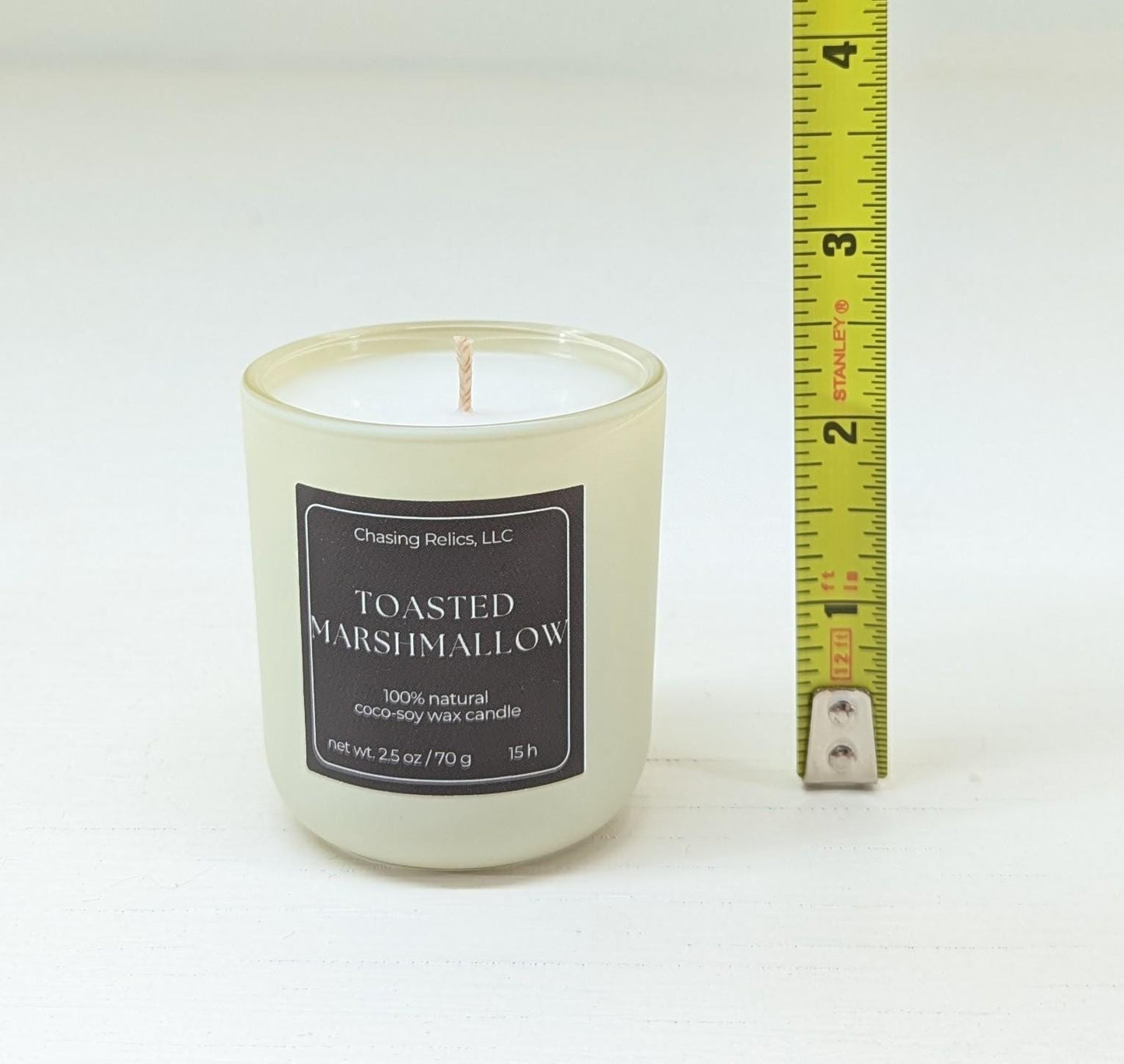 Toasted Marshmallow Coco Soy Candle: Vanilla & Smoky Woods Scent