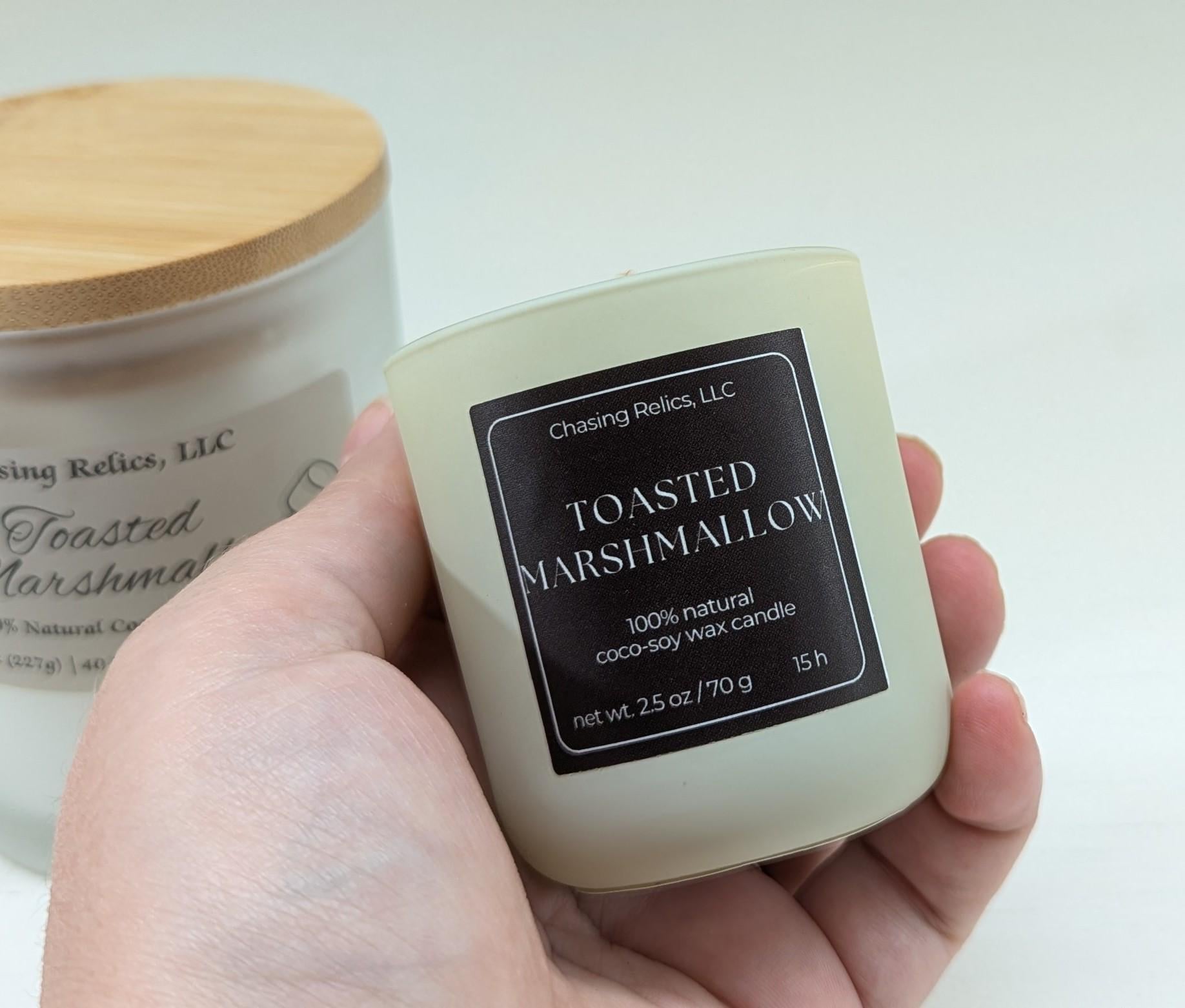 Toasted Marshmallow Coco Soy Candle: Vanilla & Smoky Woods Scent