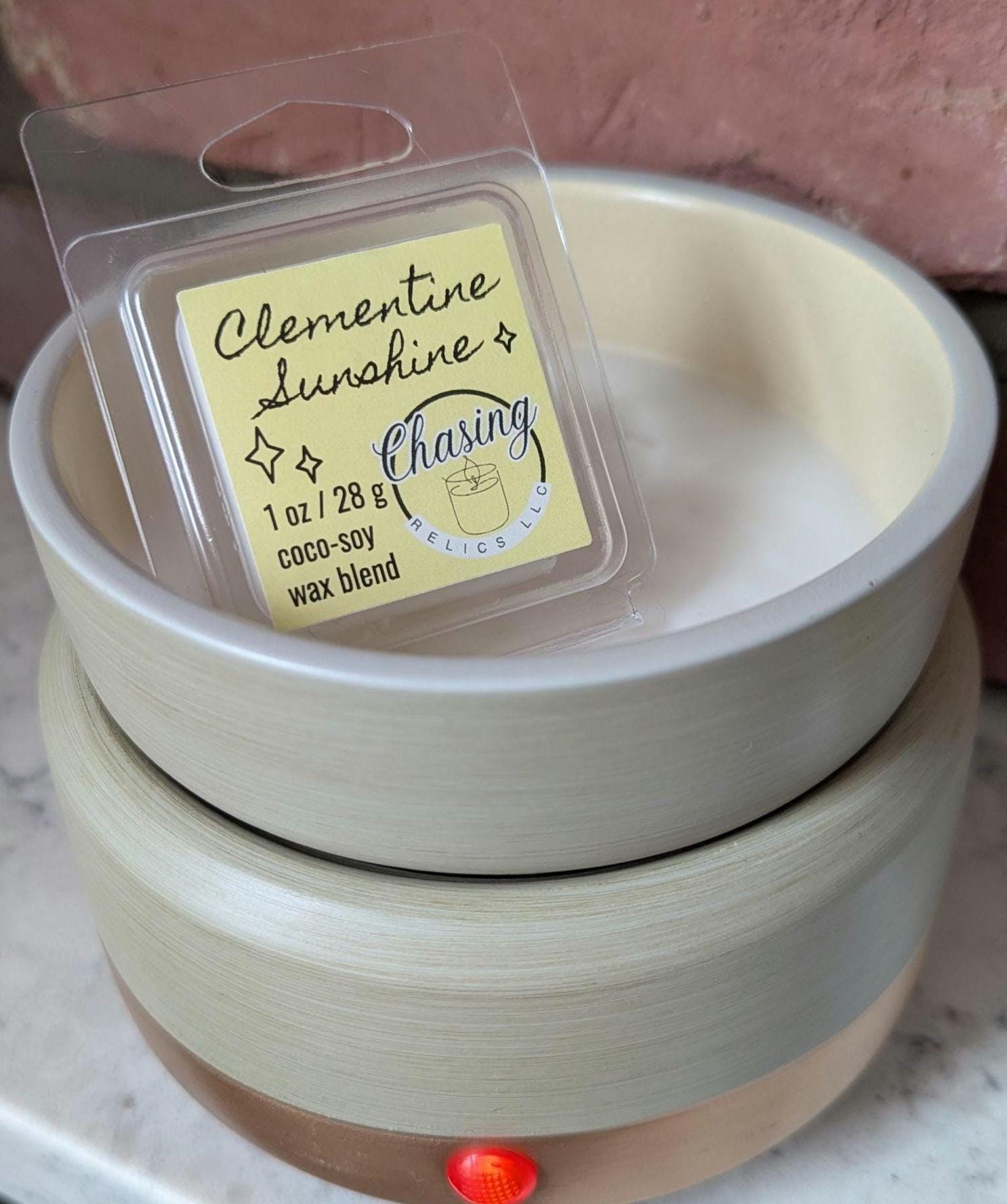 Clementine Sunshine Wax Melt, Natural Coco-Soy Wax Blend, Sample Size 1 oz Tart for Warmer