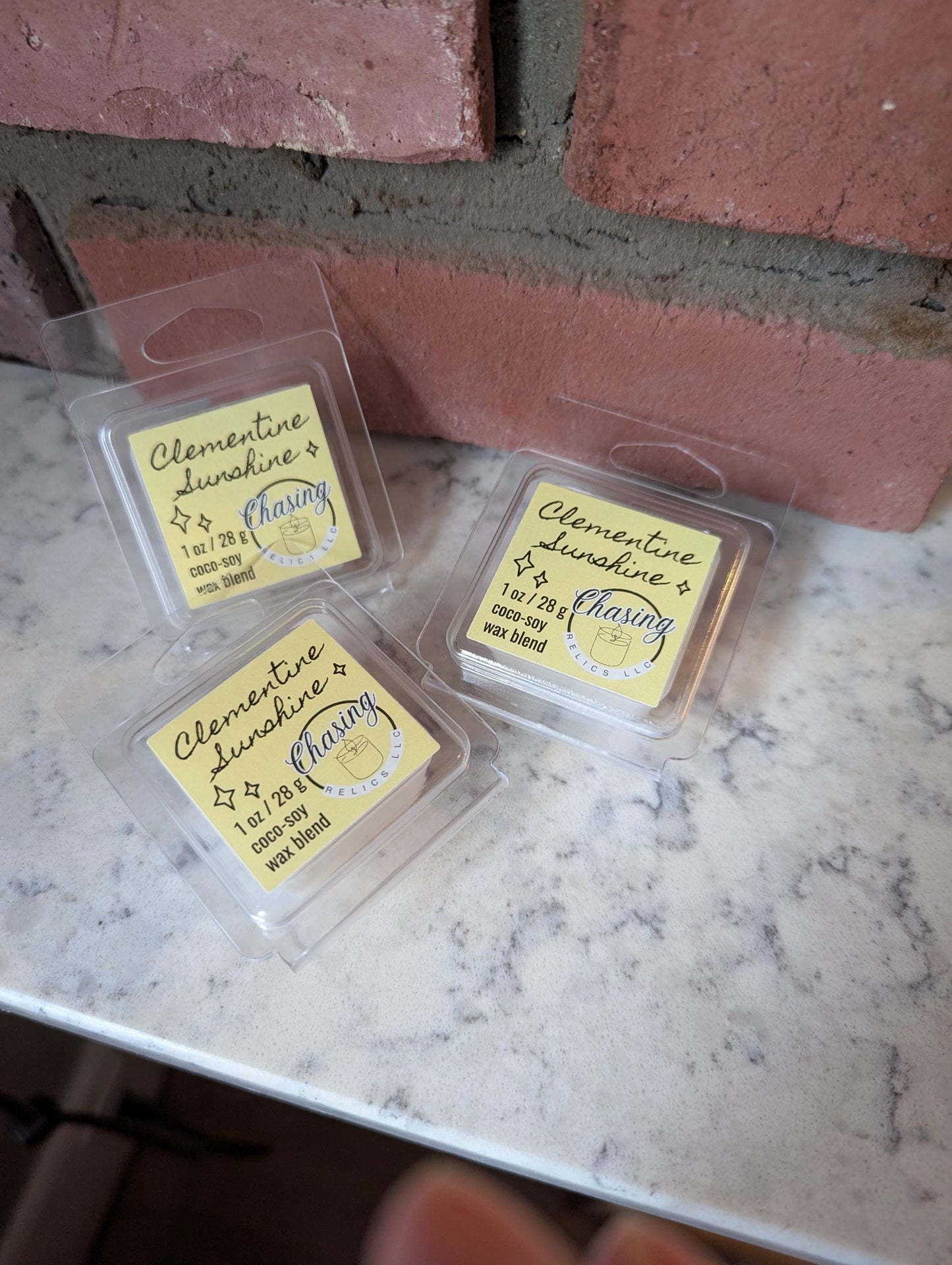 Clementine Sunshine Wax Melt, Natural Coco-Soy Wax Blend, Sample Size 1 oz Tart for Warmer