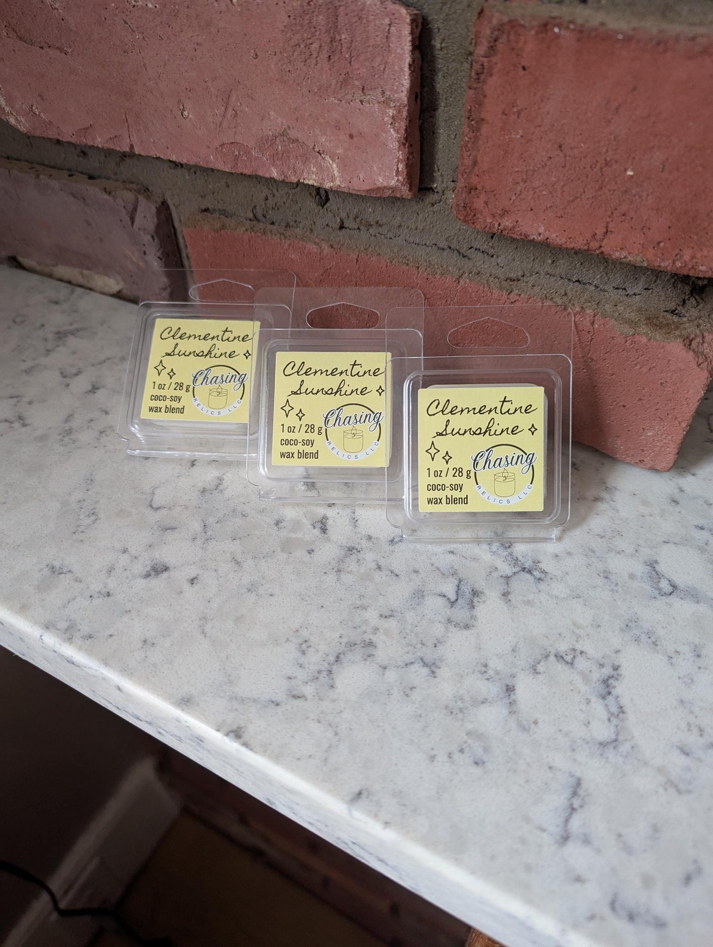 Clementine Sunshine Wax Melt, Natural Coco-Soy Wax Blend, Sample Size 1 oz Tart for Warmer