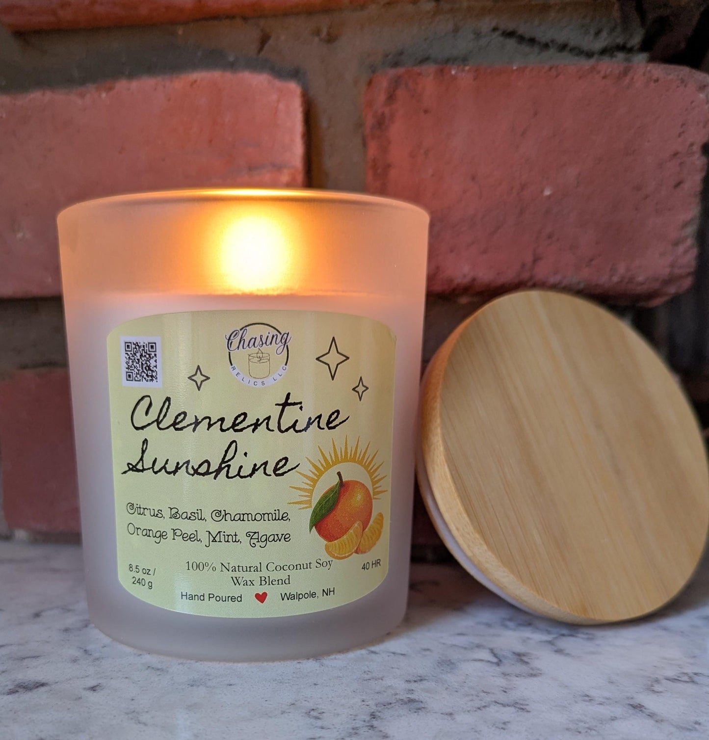 Clementine Sunshine Candle – Hand-Poured Citrus Soy Candle | Coconut Wax | Aromatherapy | Natural Gift | Small Batch | Eco-Friendly