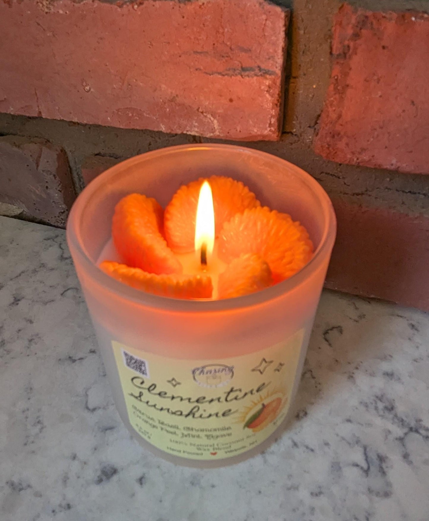 Clementine Sunshine Candle – Hand-Poured Citrus Soy Candle | Coconut Wax | Aromatherapy | Natural Gift | Small Batch | Eco-Friendly