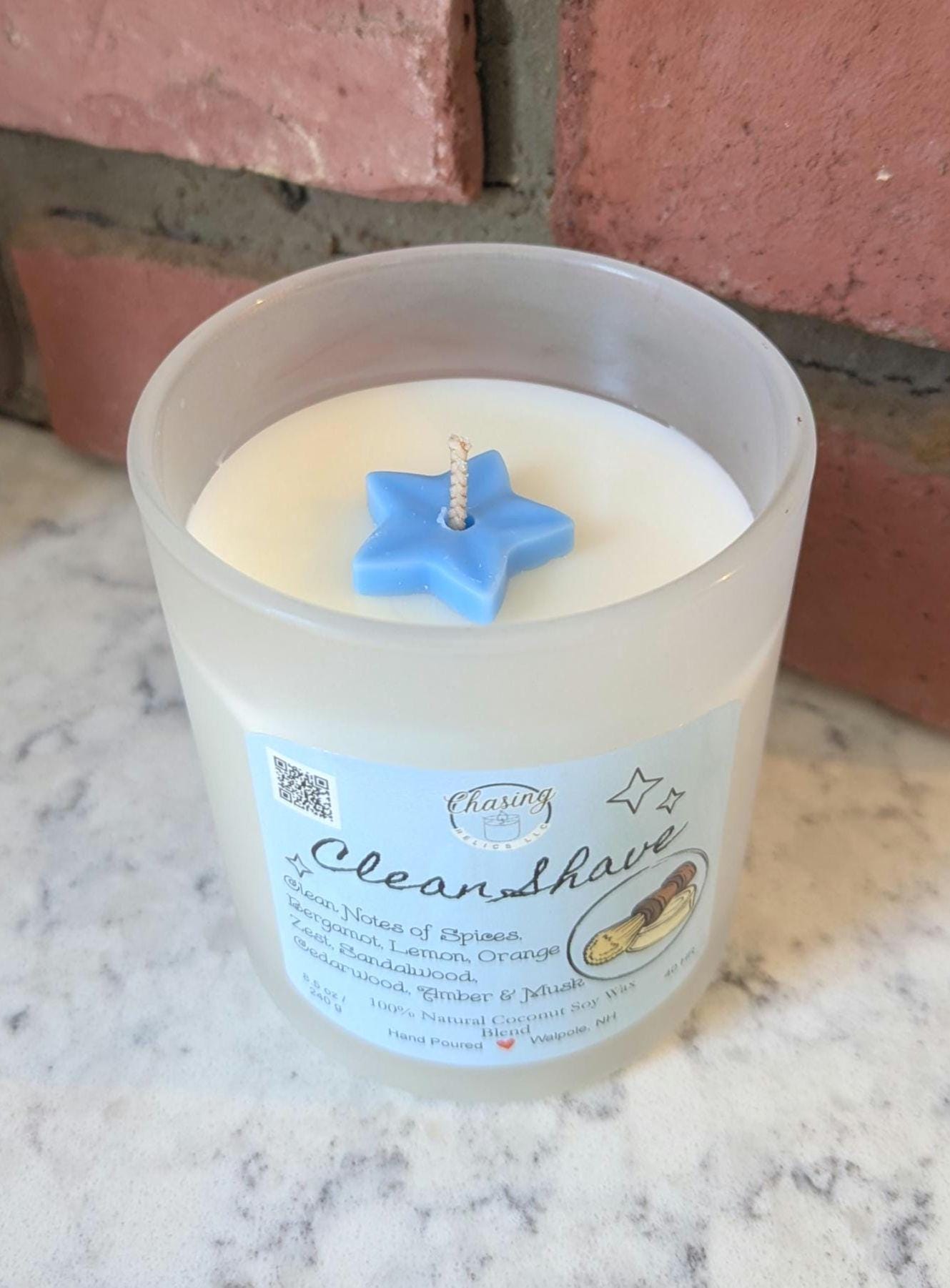 Clean Shave Candle – Hand-Poured Coconut Soy Candle | Masculine Scent | Bergamot, Sandalwood & Musk | Gift for Him | Eco-Friendly