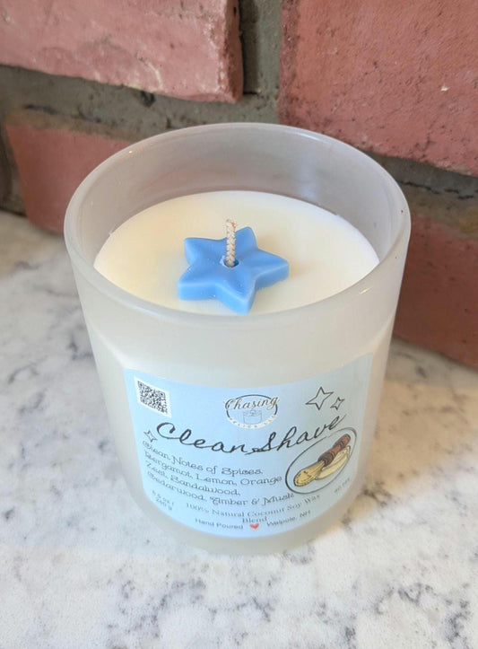 Clean Shave Candle – Hand-Poured Coconut Soy Candle | Masculine Scent | Bergamot, Sandalwood & Musk | Gift for Him | Eco-Friendly