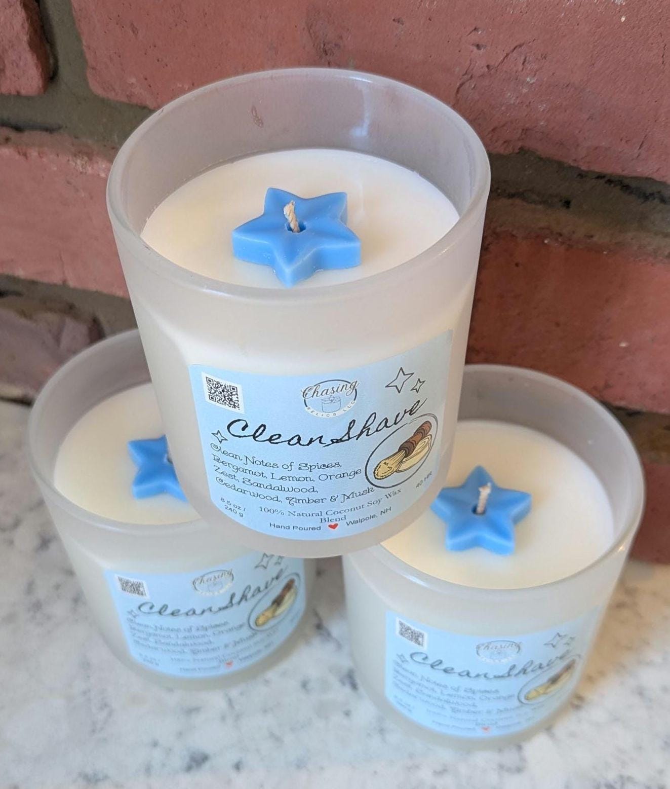 Clean Shave Candle – Hand-Poured Coconut Soy Candle | Masculine Scent | Bergamot, Sandalwood & Musk | Gift for Him | Eco-Friendly