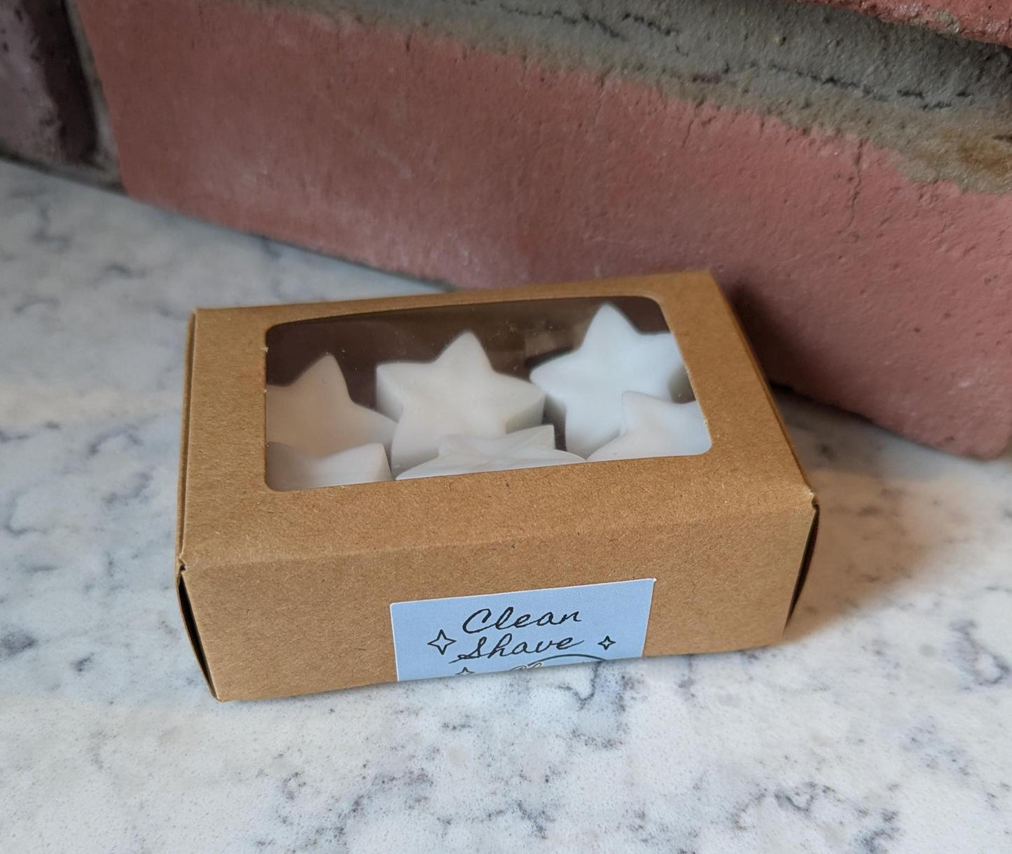 Wax Melt Samples in Clean Shave, Coconut Soy Blend, Net Weight 1 oz Star Tarts for Warmer