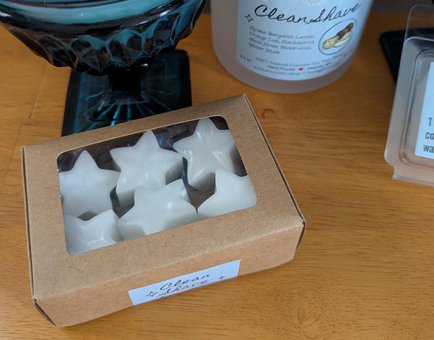 Wax Melt Samples in Clean Shave, Coconut Soy Blend, Net Weight 1 oz Star Tarts for Warmer